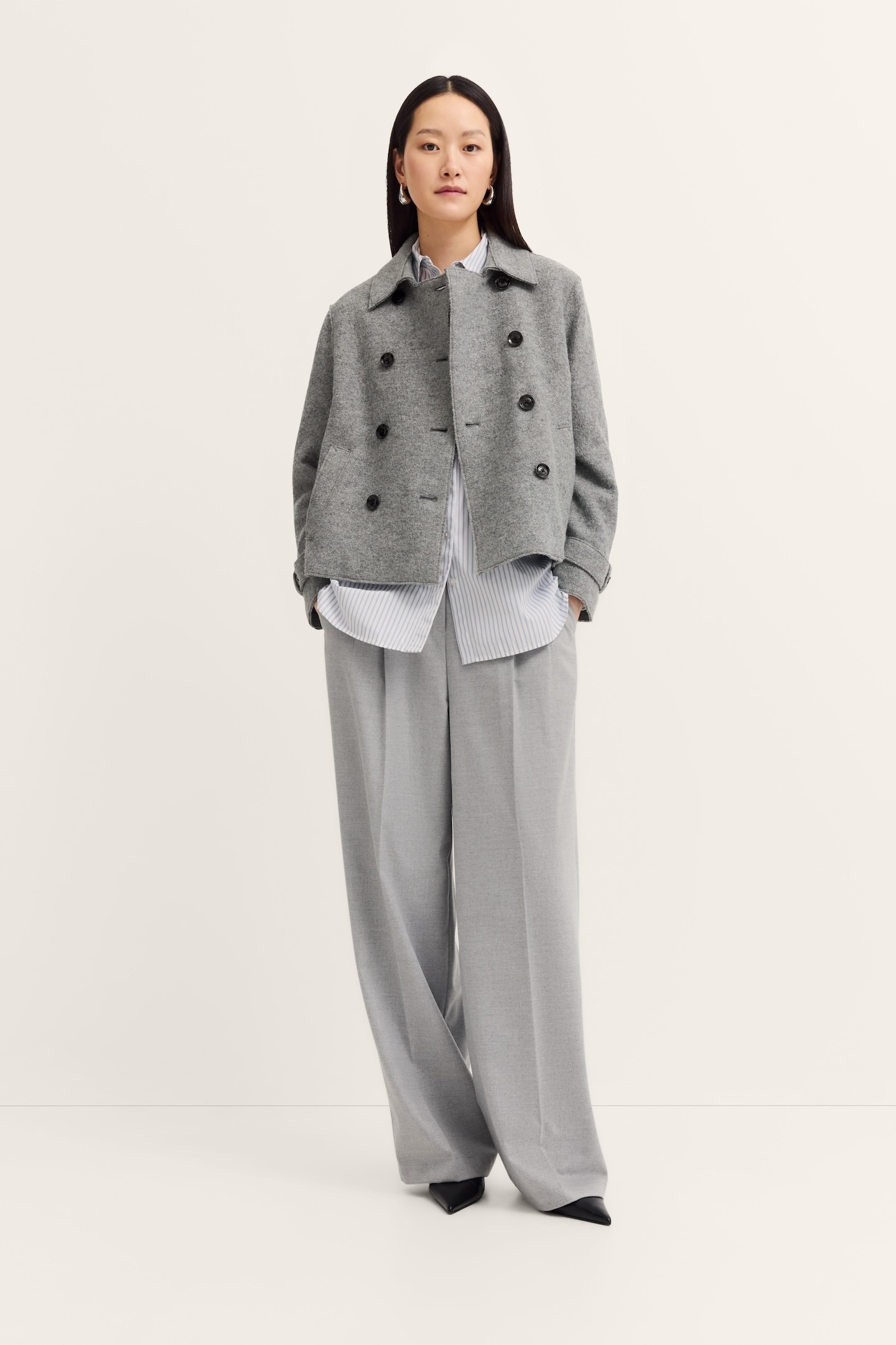 bugatti Wolljacke »Flexcity Stretch«, im Loose Fit mit offenkantig gekochter Wolle
