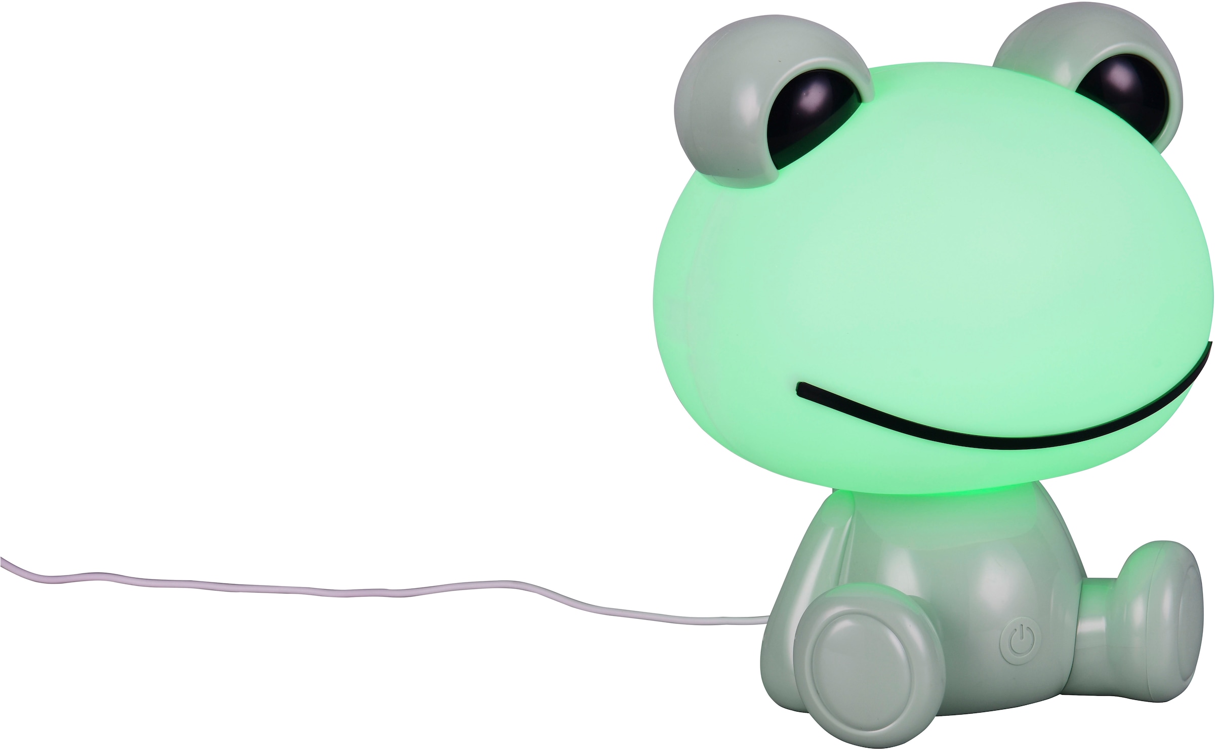 REALITY Leuchten LED Tischleuchte »HOPPER, Kinderzimmer Tischleuchte Nachttischleuchte Frosch Optik, RGB«, 1 flammig, Leuchtmittel LED-Board | LED fest integriert, 0,3W 30 Lumen warmweiß 3000K, RGB Farbwechsel Modus, USB-Anschluss