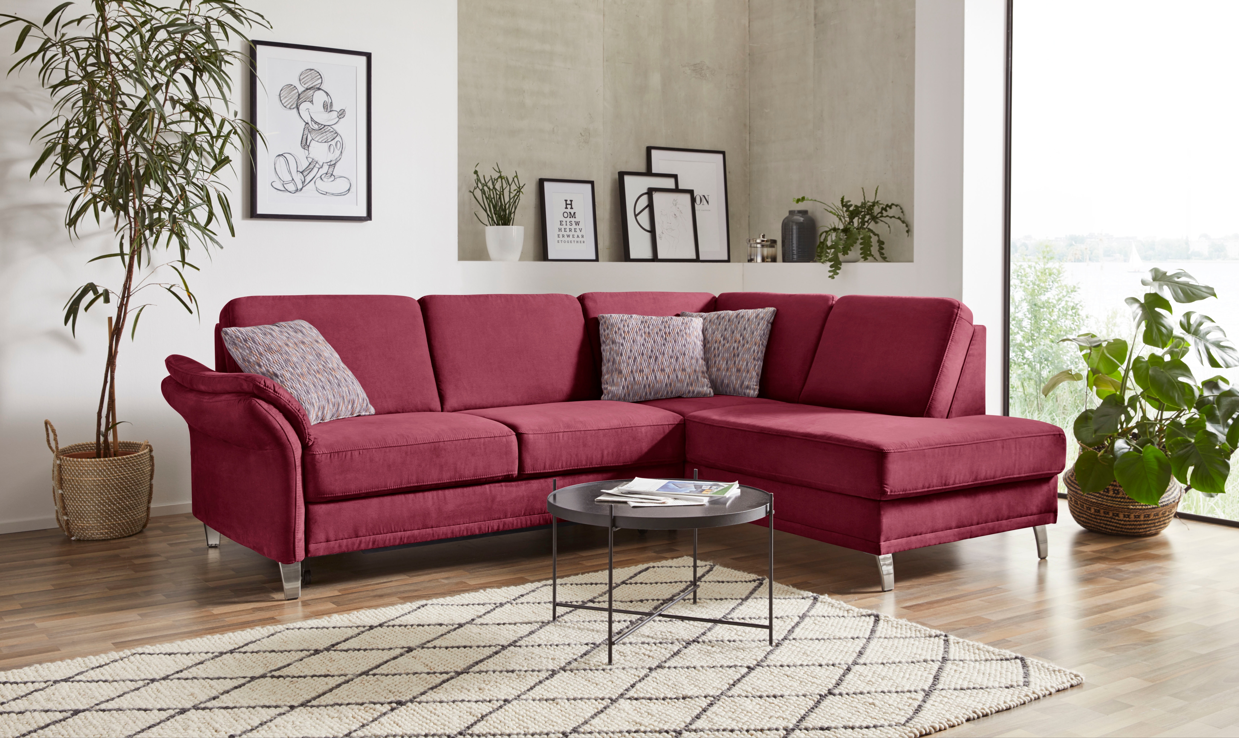 sit&more Ecksofa "Clio L-Form" wahlweise mit Schlaffunktion und Bettkasten, inklusive Federkern