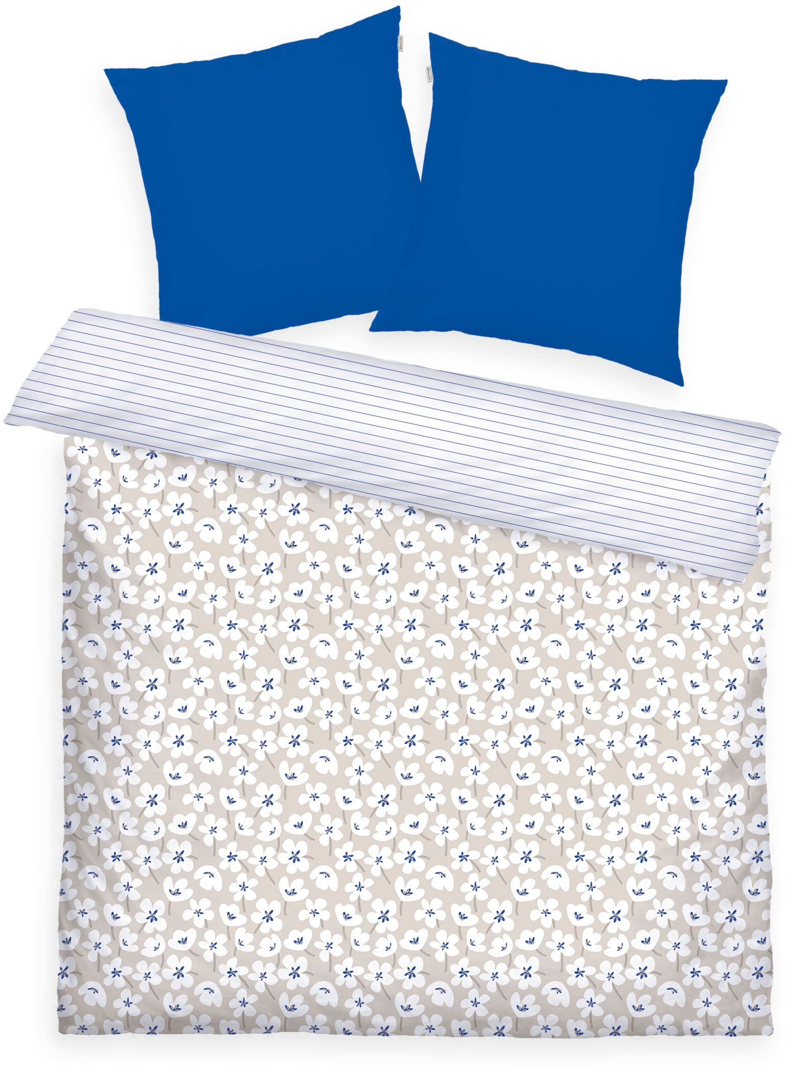 Thumbnail - TOM TAILOR HOME Bettwäsche "FRESH FLOWERS 135x200cm, 155x220cm oder 200x220cm" 3 Stk. tlg. new bedroom, mit farbigem Mar...