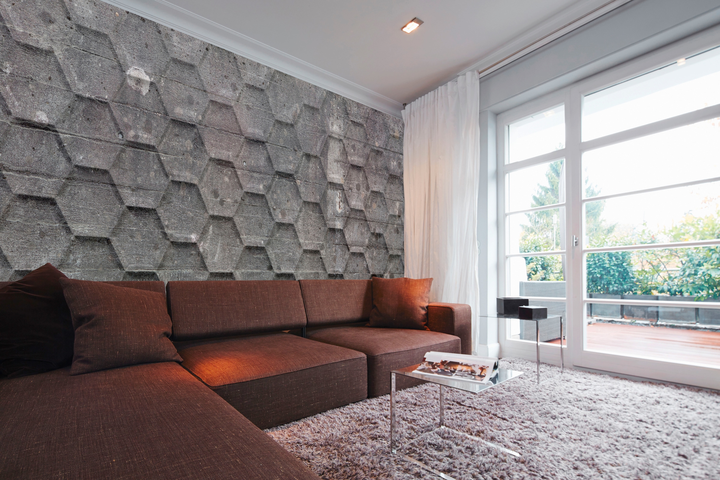 Architects Paper Fototapete »Atelier 47 Honeycomb 2«, geometrisch, 3D Fototapete Grafisch 200 g Vlies Premium Tapete Steinoptik