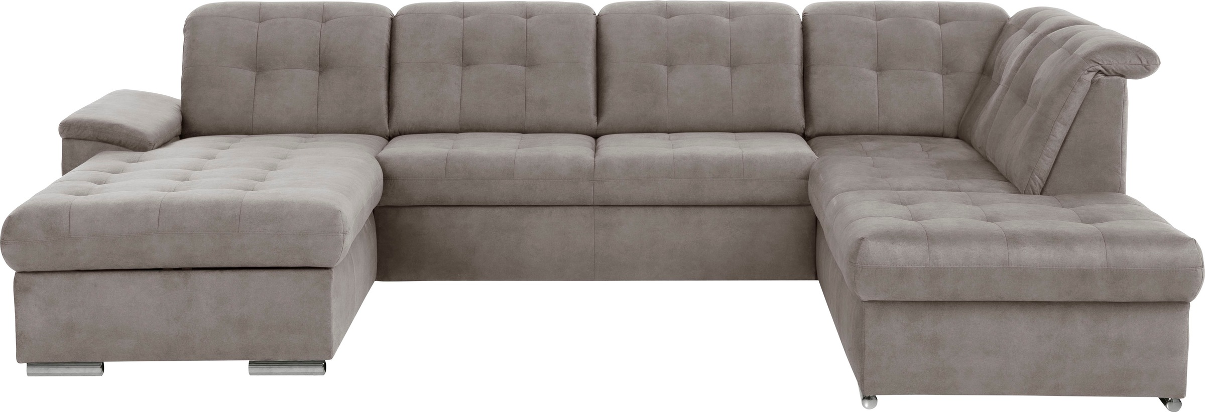 exxpo - sofa fashion Wohnlandschaft »Durango, U-Form«, (4 St.), Kopfteilverstellung, wahlweise mit Bettfunktion und Bettkasten