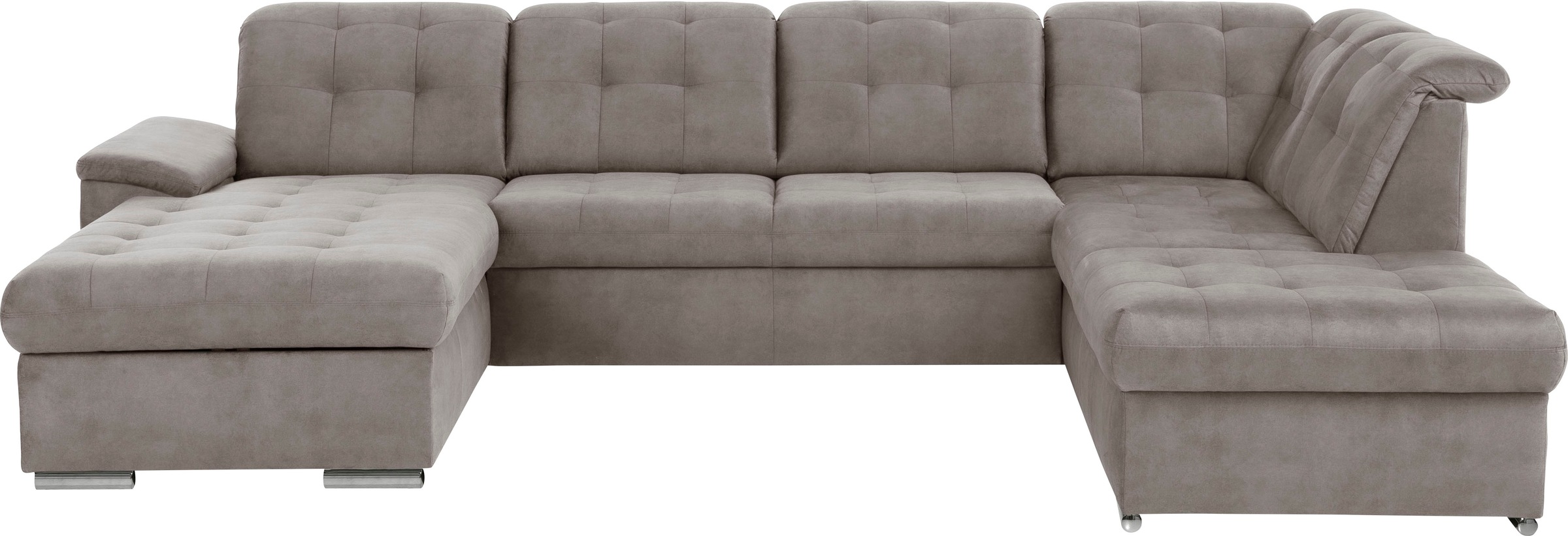 exxpo - sofa fashion Wohnlandschaft »Durango, aufwendige Sitz- und Rückenverarbeitung, bequem, U-Form«, inkl. Kopfteilverstellung, wahlweise mit Bettfunktion und Bettkasten