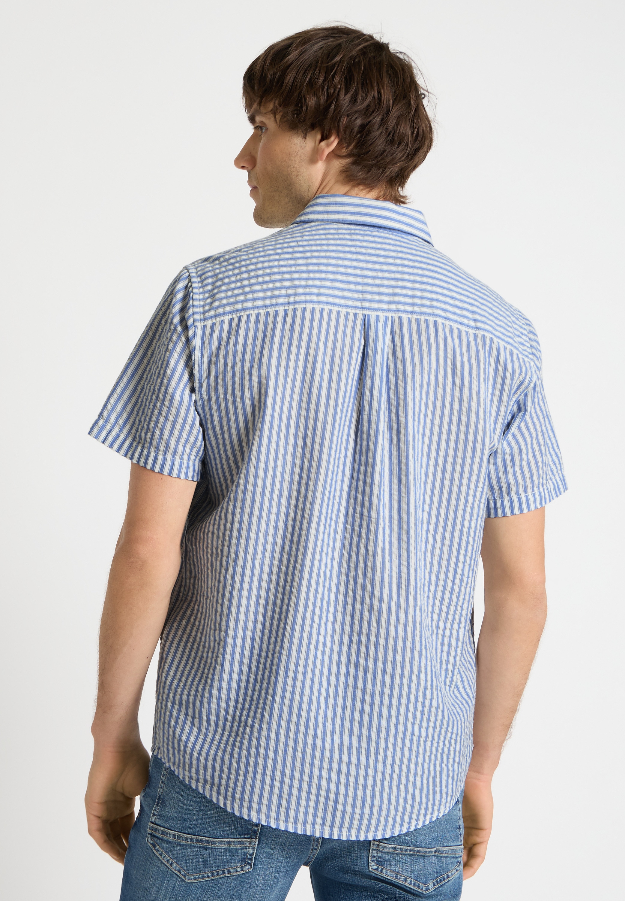STREET ONE MEN Kurzarmhemd aus reiner Baumwolle