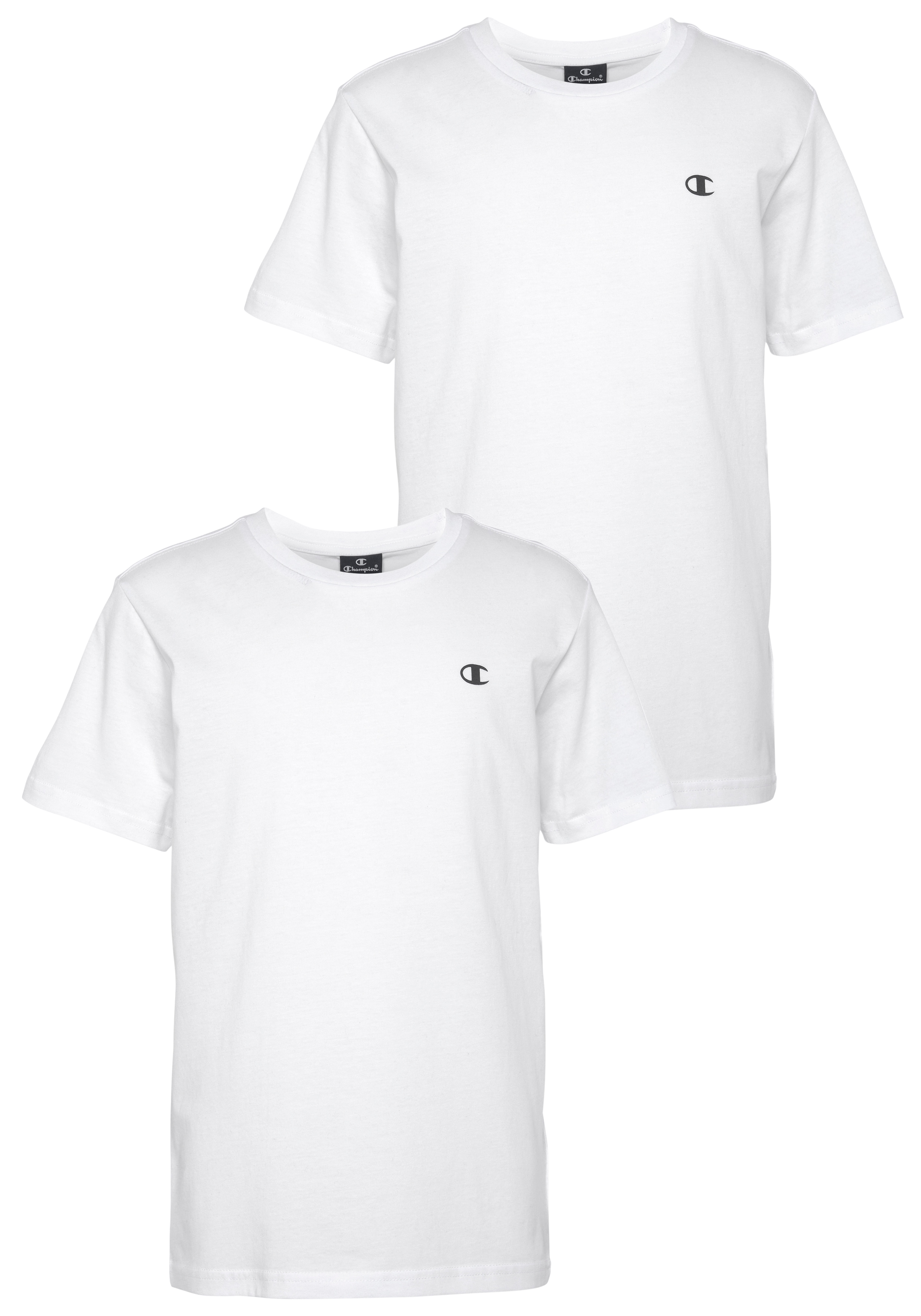 Champion T-Shirt Packung, 2 Stk. 2er-Pack, Kurzarm, mit Rundhalsausschnitt, aus Baumwolle