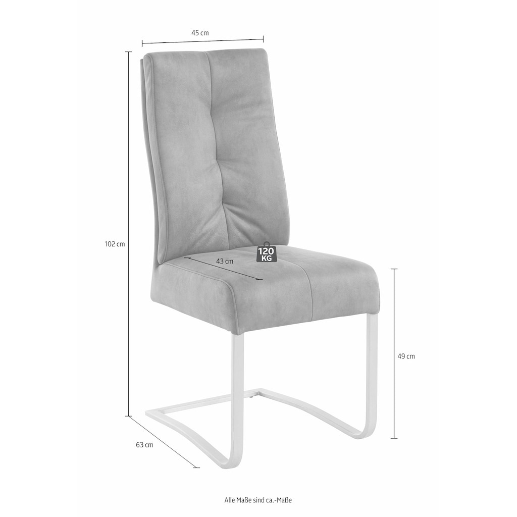 MCA furniture Esszimmerstuhl »Salva Schwingstuhl 1«, (Set), 2 St., Microfaser