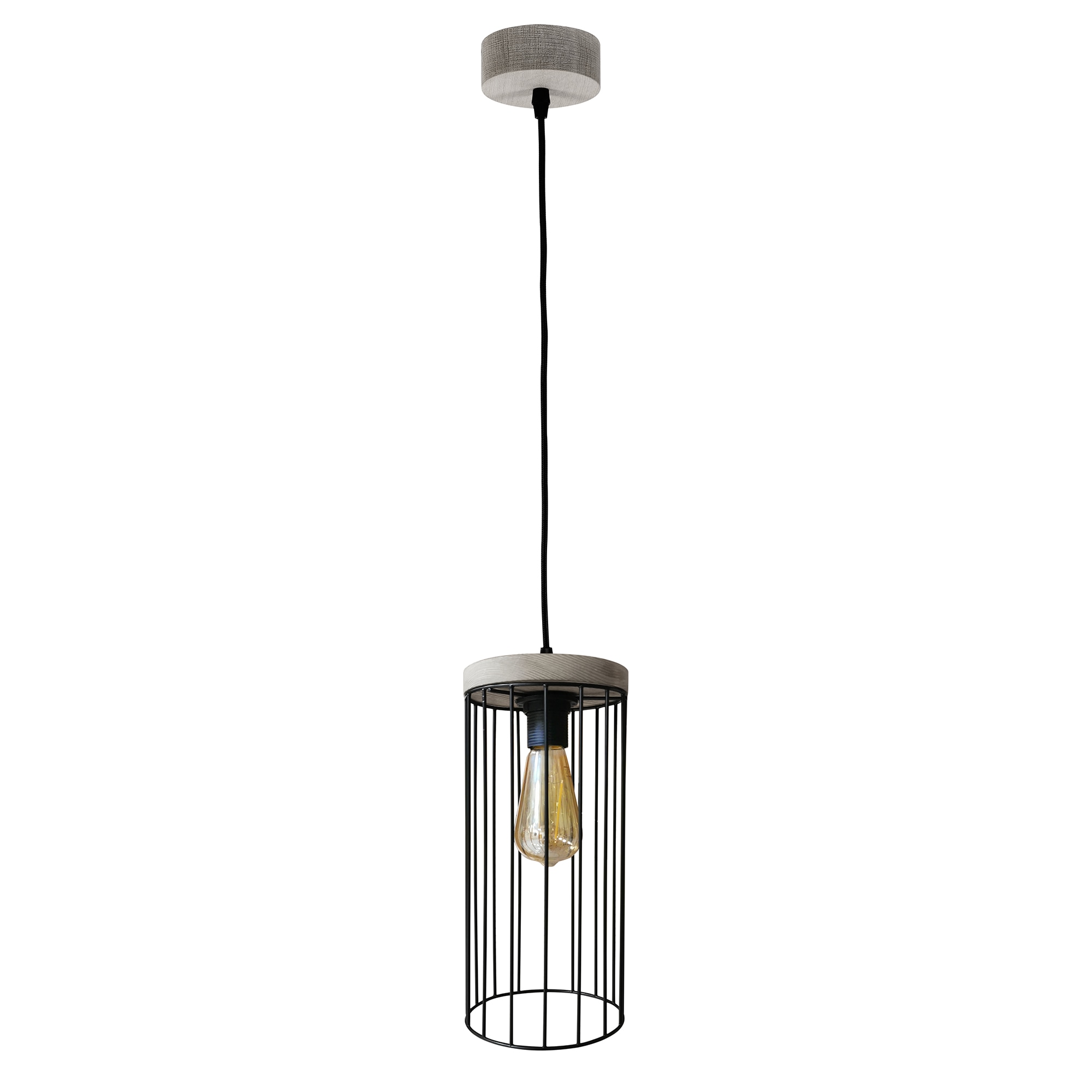 BRITOP LIGHTING Pendelleuchte »TIMEO WOOD MAX«, flammig-flammig, 1 | Grau Schirm Kiefernholz Trendiger Hängeleuchte, BAUR Metall, mit aus in