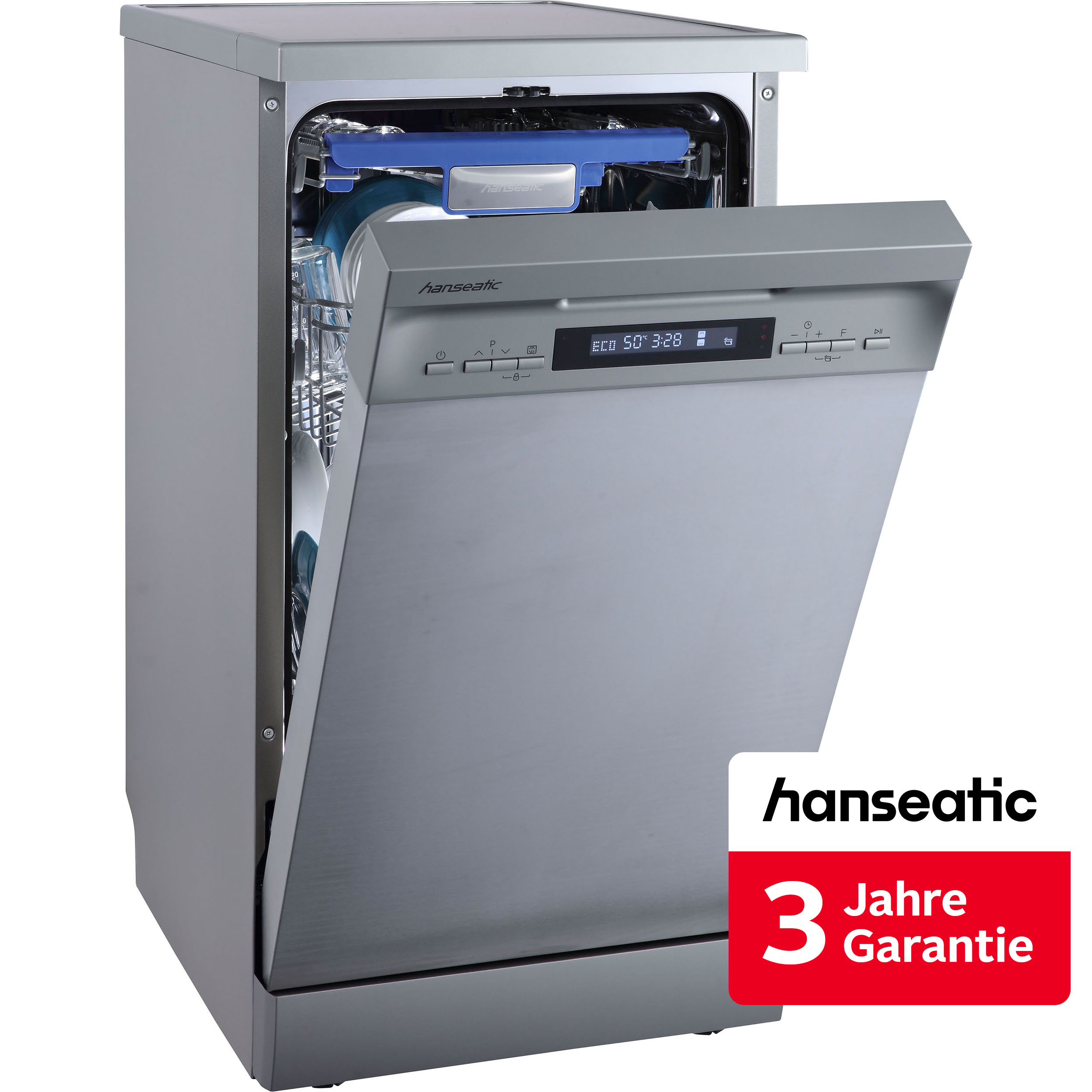 Hanseatic Standgeschirrspüler "HG4585C107636RI" 10 Maßgedecke inkl. 3 Jahre Herstellergarantie