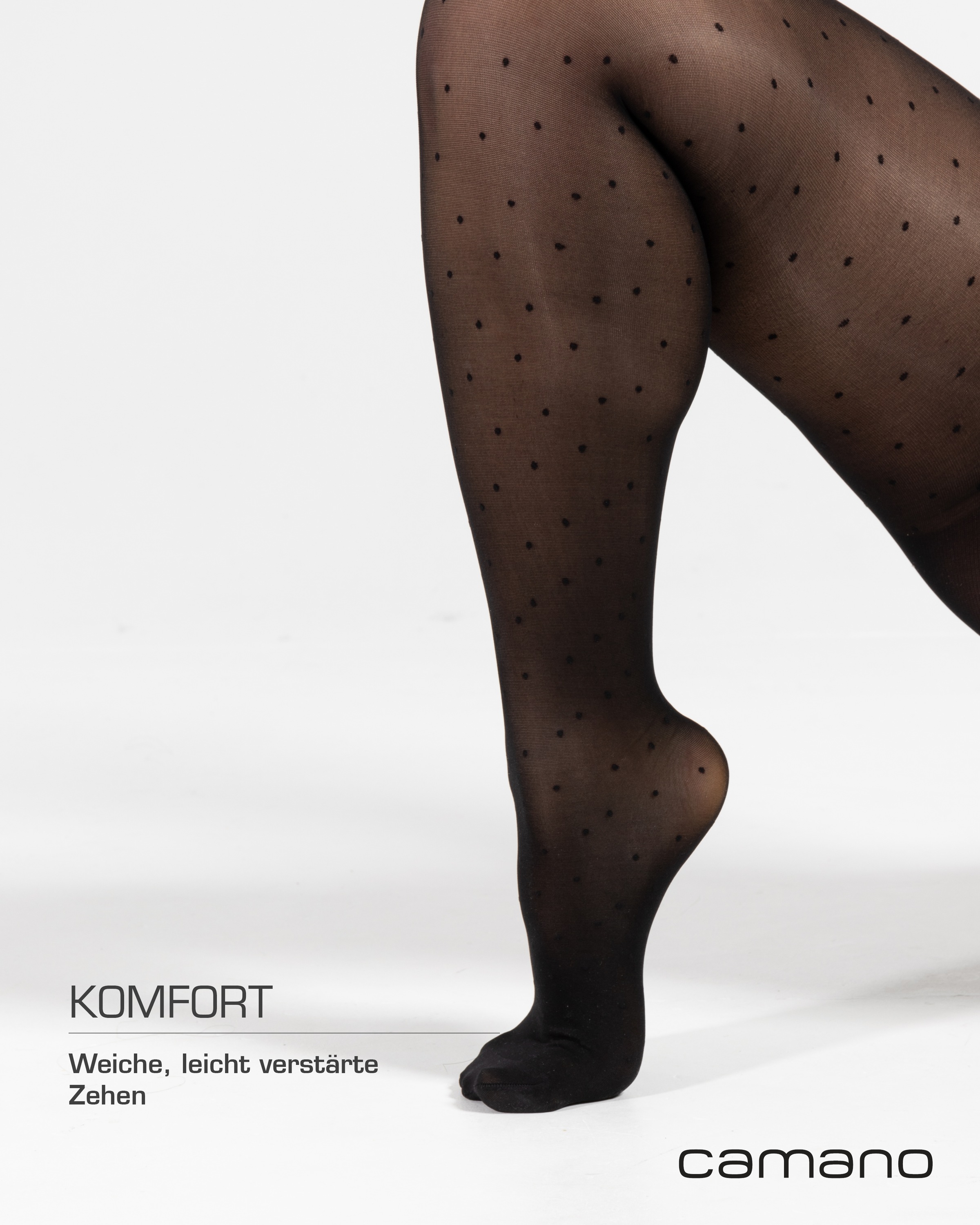 Camano Feinstrumpfhose »fine curvy« 40 DEN Curvy-Tights, Tupfen-Allover