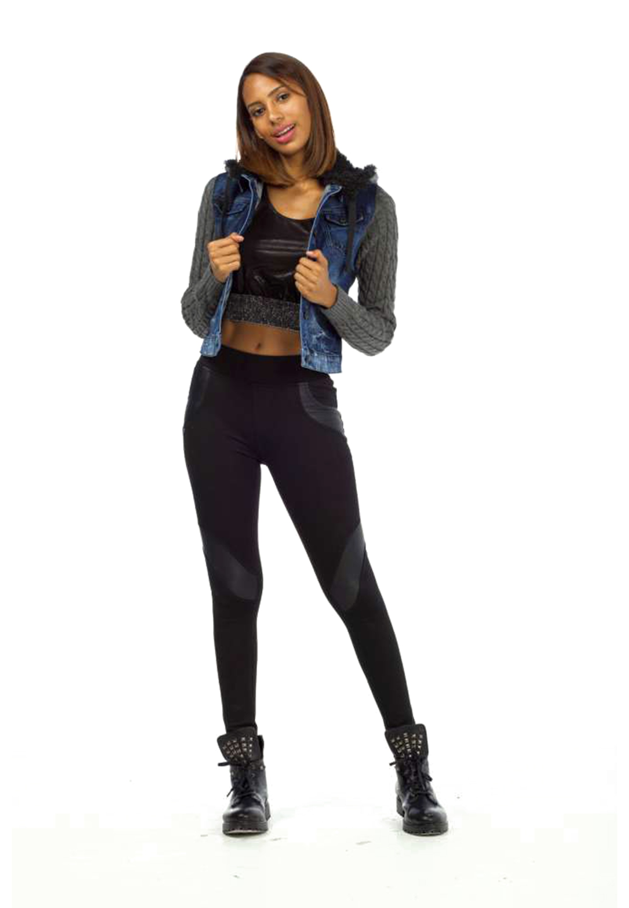Cipo & Baxx Outdoorjacke, mit trendigen Wollärmeln
