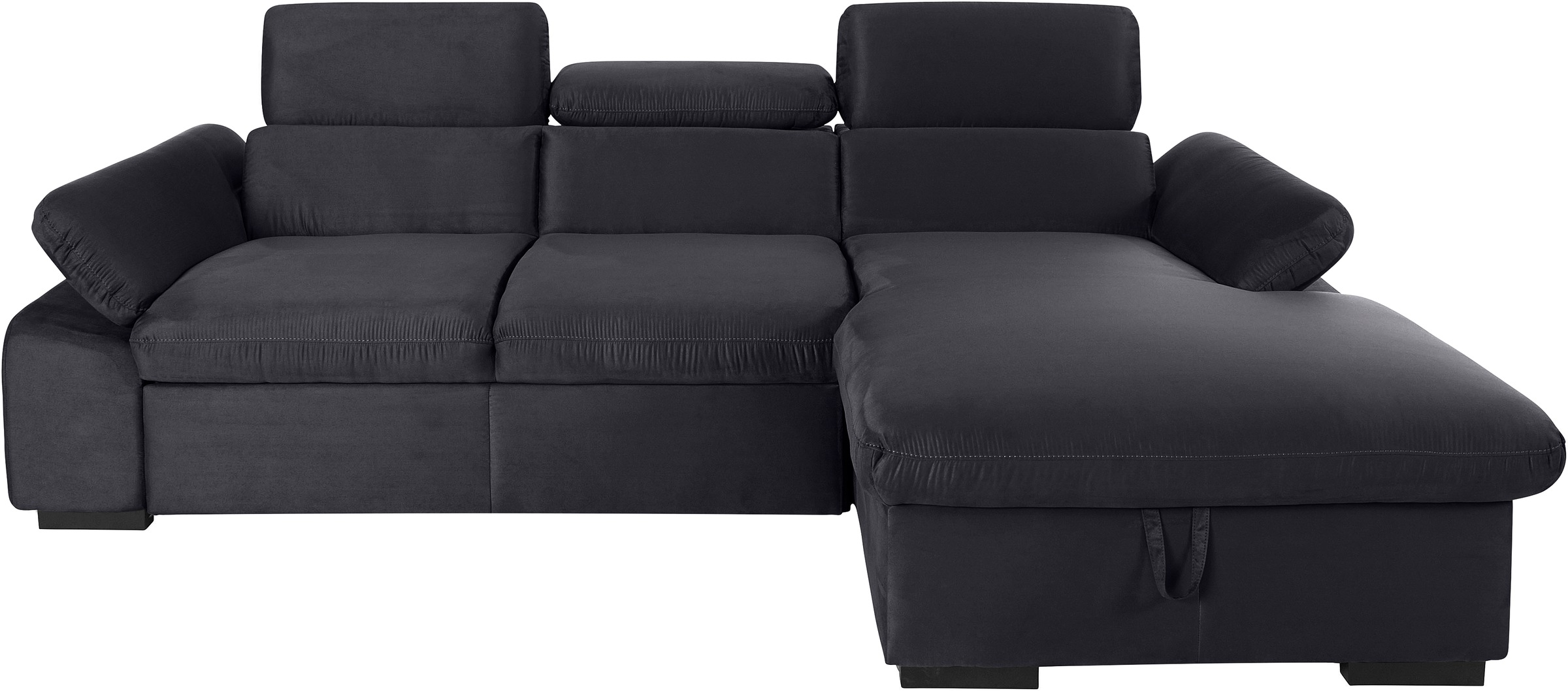 COTTA Ecksofa »Lola L-Form mit Kopfteilfunktion & Hocker«, (Set, mit Hocker), wahlweise mit Bettfunktion, Bettkasten & Armteilverstellung