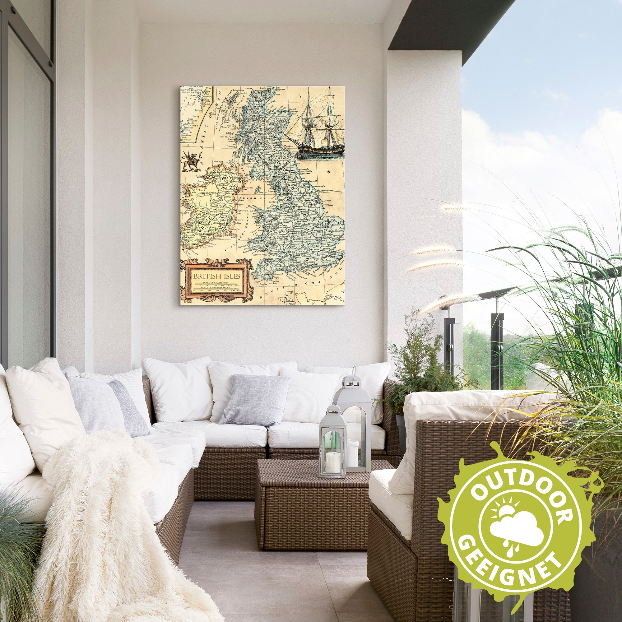 Artland Wandbild »Britische Inselkarte«, Landkarten, (1 St.), als Alubild, Leinwandbild, Wandaufkleber oder Poster in versch. Größen
