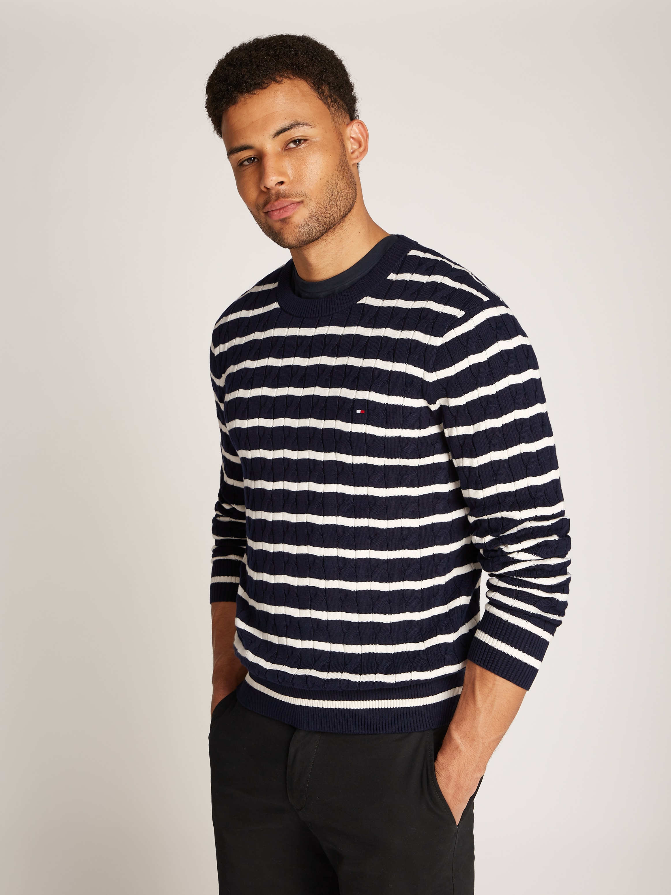 Tommy Hilfiger Strickpullover "CLASSIC CABLE CREW NECK" günstig online kaufen