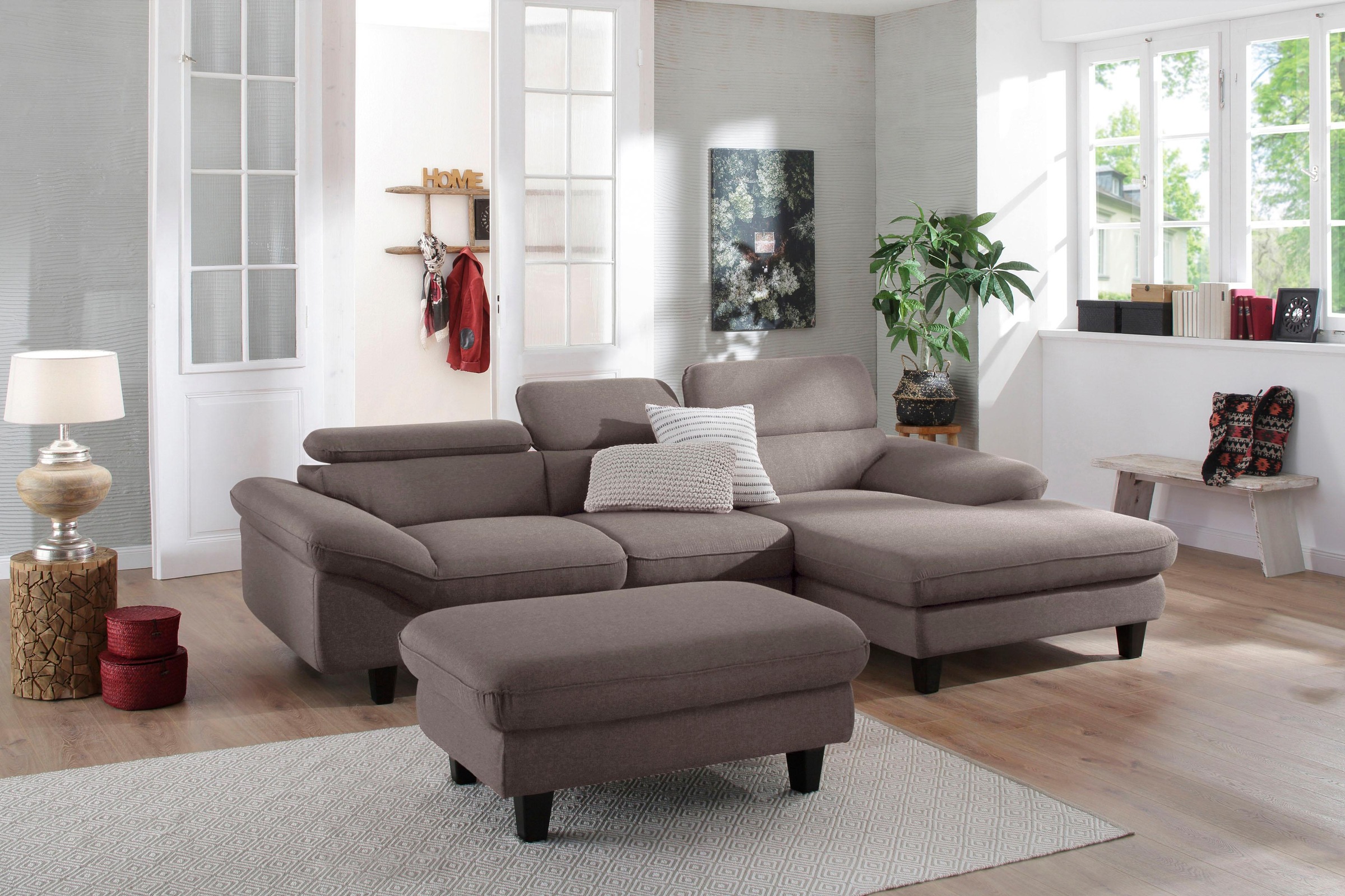 Home affaire Ecksofa »Pilot L-Form«, mit Kopfteilverstellung, wahlweise mit Bettfunktion & Bettkasten