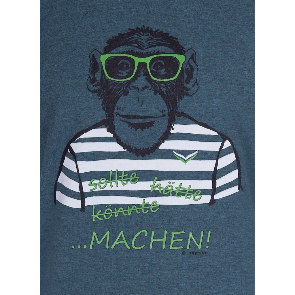 Trigema T-Shirt »TRIGEMA T-Shirt mit großem Affen-Aufdruck«, (1 tlg.)