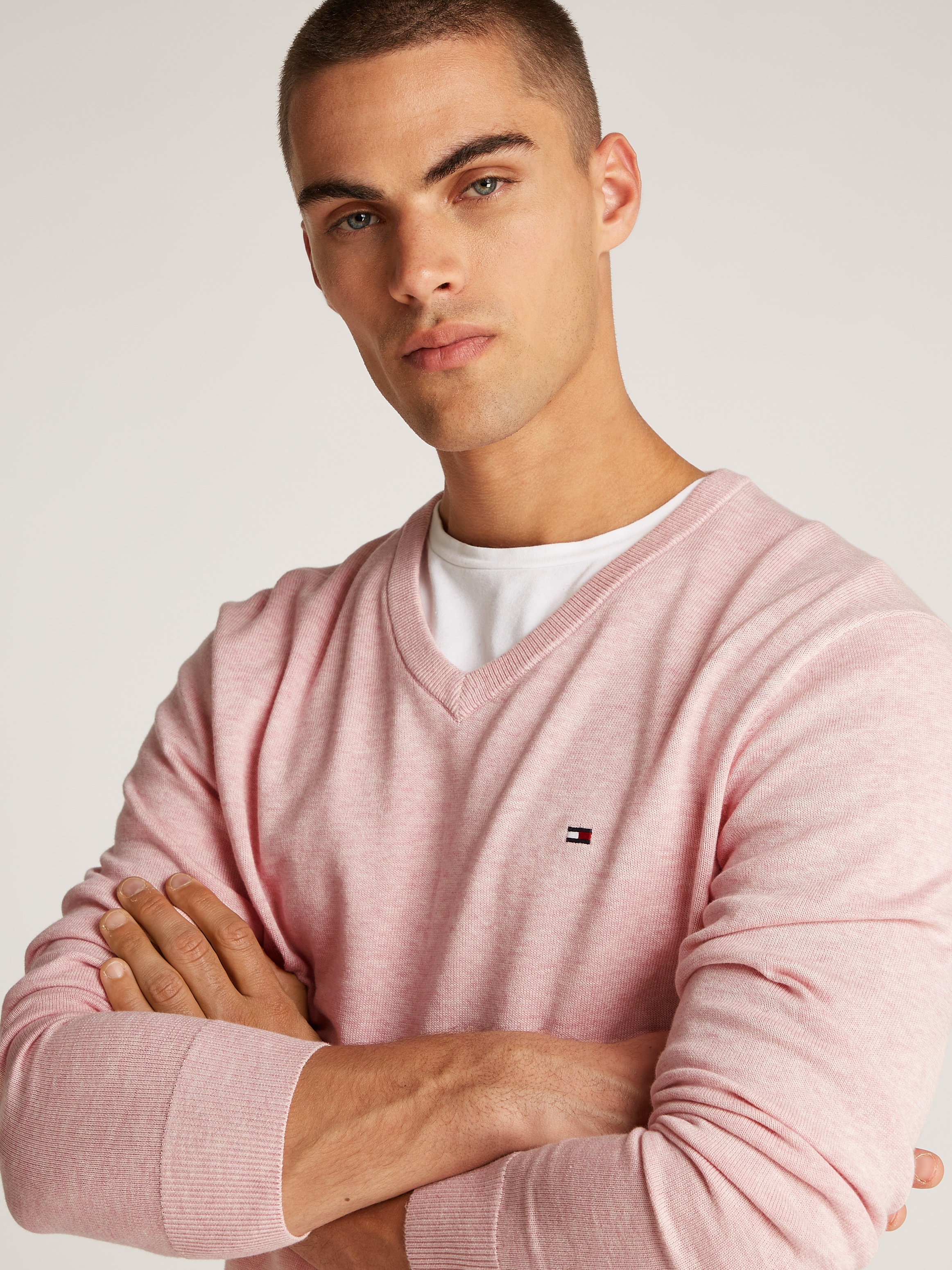Tommy Hilfiger Strickpullover »ESSENTIAL COTTON V NECK«