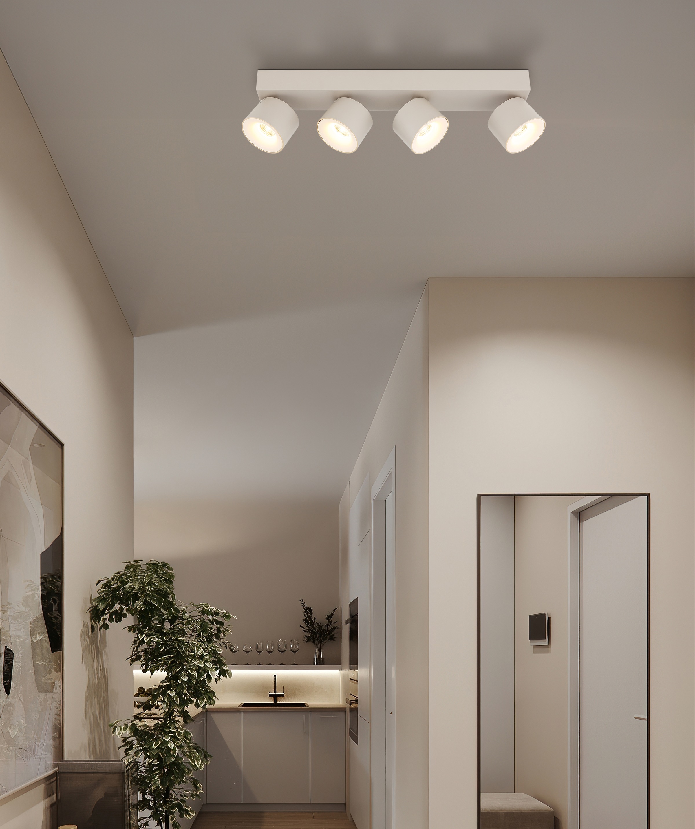 GLOBO LIGHTING LED Deckenspot »RAE« LED-Modul 1 Stk. Warmweiß LED Strahler Sand, Aluminium/Opal, dreh-/schwenkbar, LED 6W