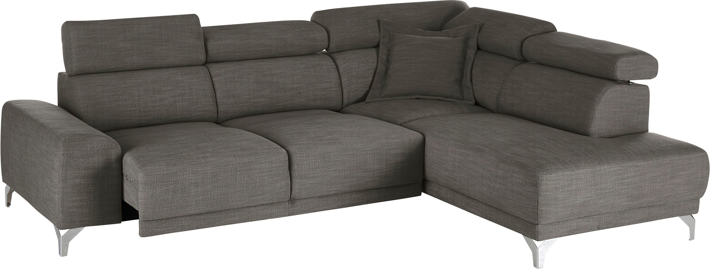 3C Candy Ecksofa »Greve Sofa immer mit manuelle Kopfteilverstellungen, modern, elegant«, wahlweise motorischer Sitzvorzug, bequem und zeitlos, L-Form