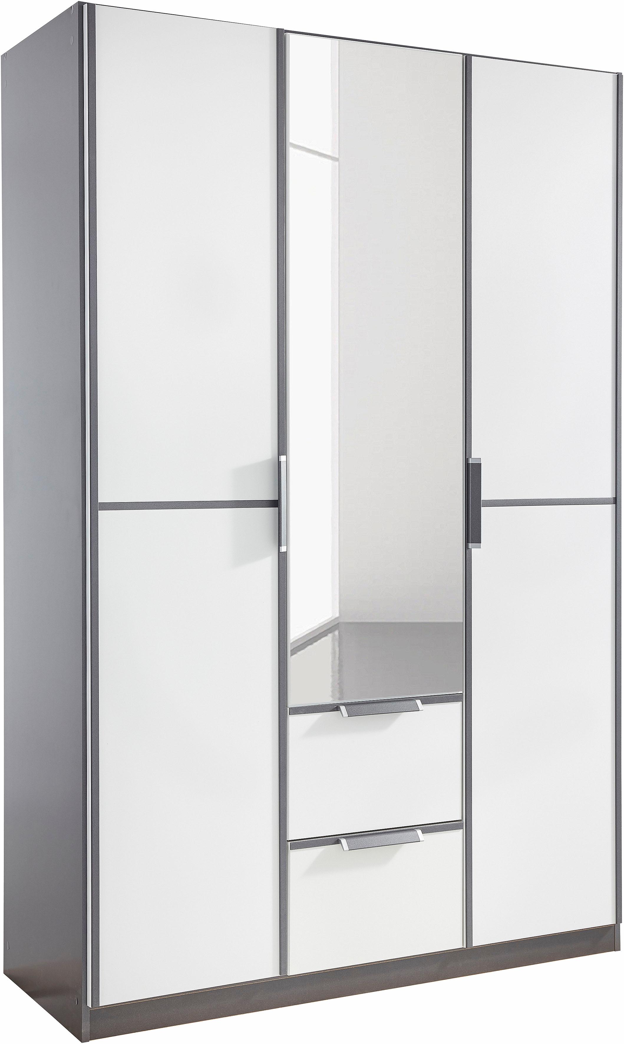 rauch Kleiderschrank "Schrank Drehtürenschrank Garderobe Ankleide Schlafzimmer ESSENSA" Breiten: 136/181/226/271 cm, Höhen 210/229 cm, voll aufgelegte Spiegeltüren, 2 große Schubladen MADE IN GERMANY