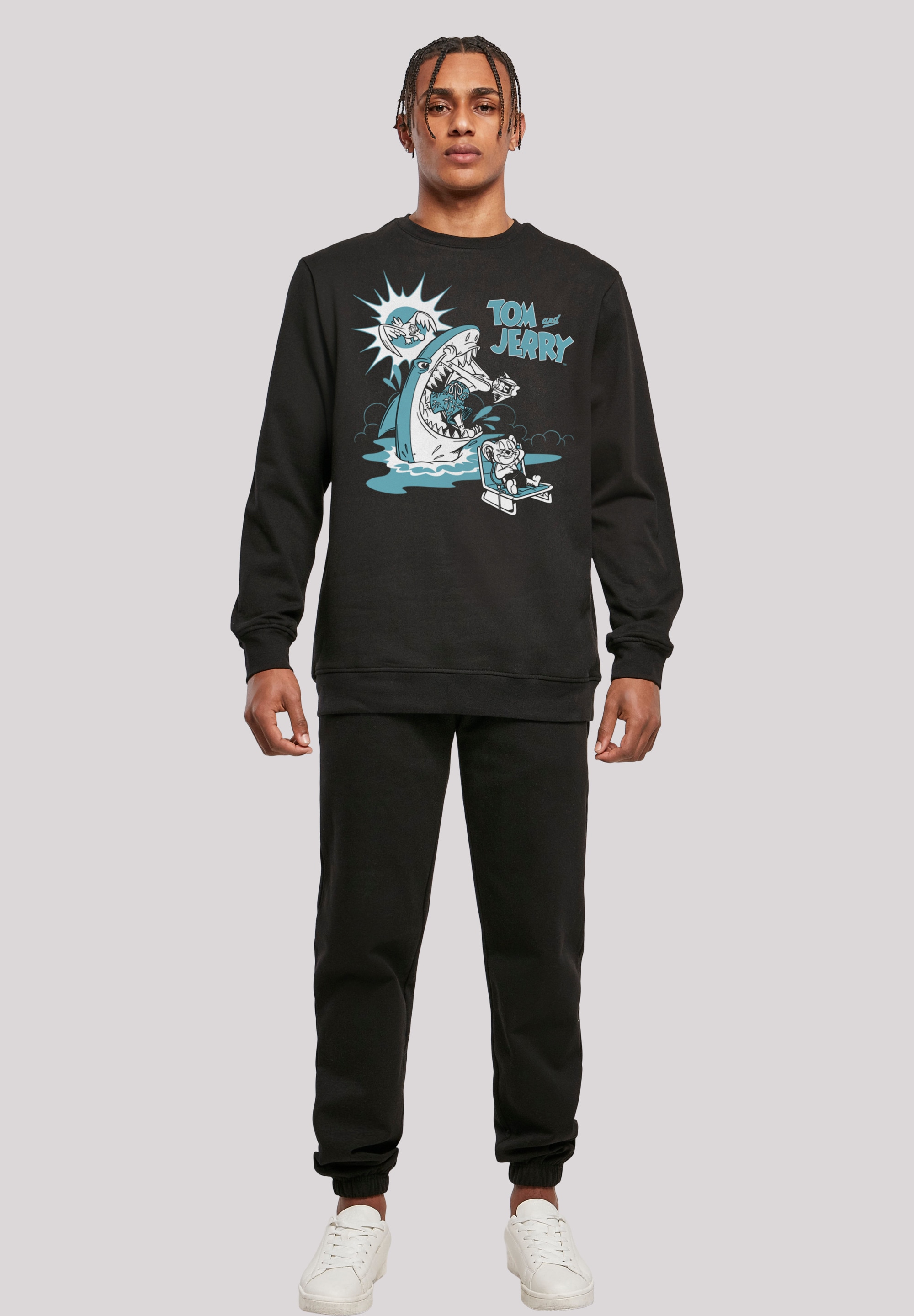 F4NT4STIC Rundhalspullover »F4NT4STIC Herren Tom And Jerry Summer Shark with Basic Crewneck«, (1 tlg.)