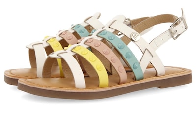 Riemchensandale »BEYNAC«, Sommerschuh, Sandalette, Riemchen, mit pastellfarbenen Nieten