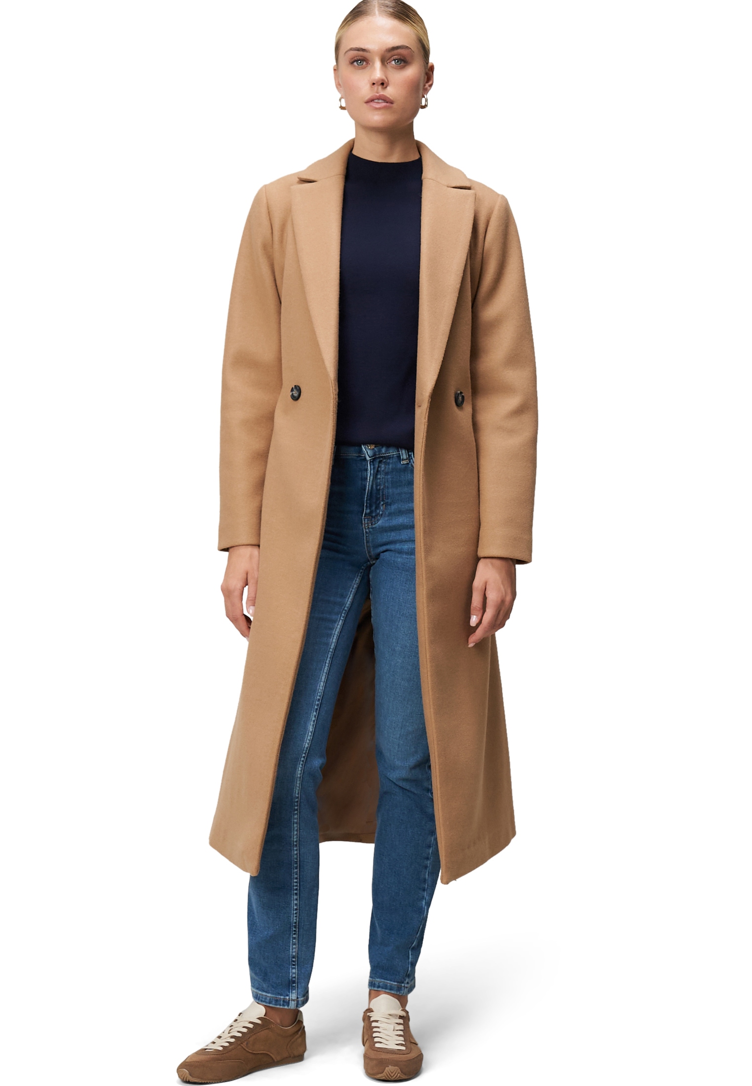 Zero Wintermantel "Damen Wolloptik mit Bindegürtel" günstig online kaufen