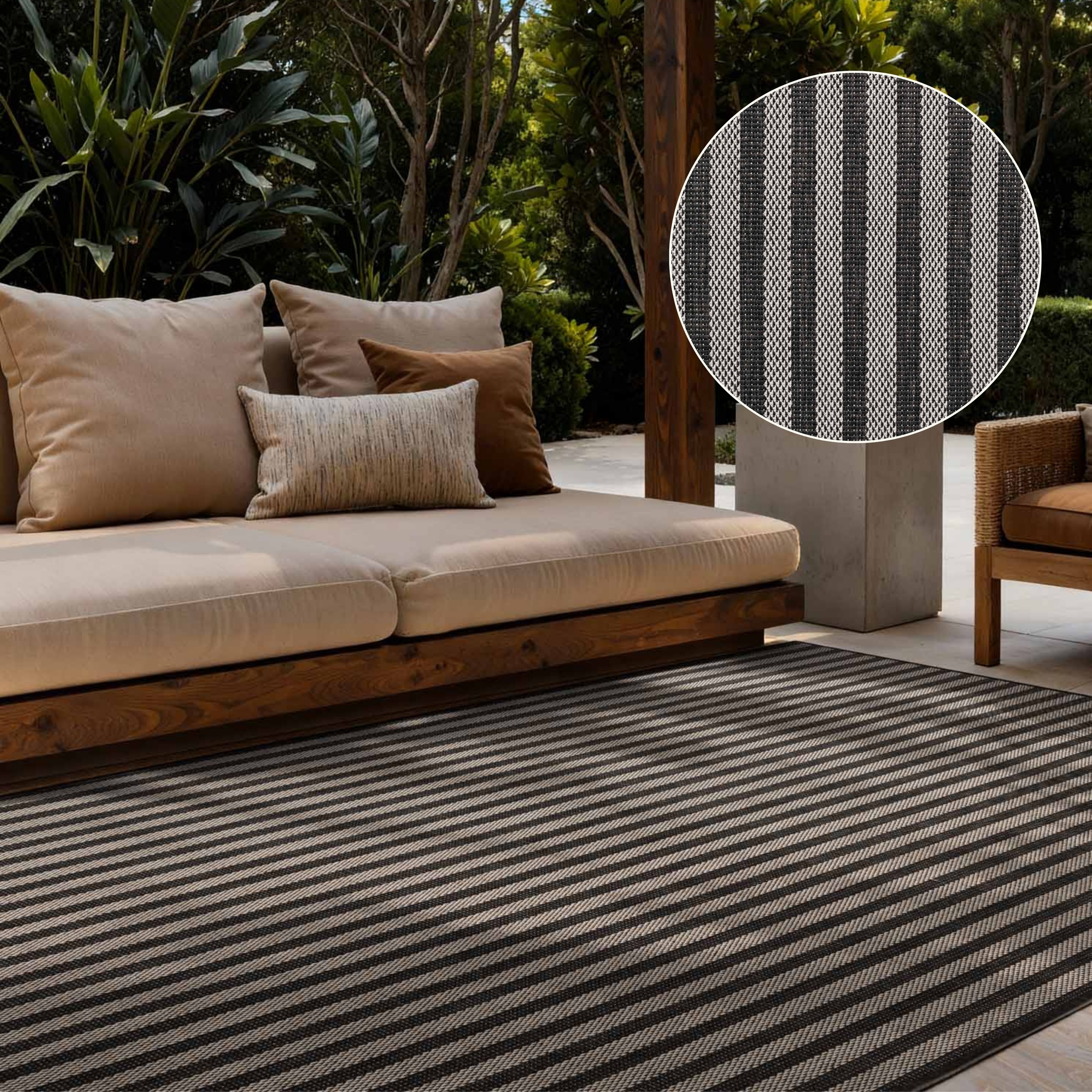 Ted Baker Teppich "Linley, Wendeteppich" rechteckig 8 mm Höhe Designteppich, Wetterfest, Pflegeleicht, Modern, Wohnzimmer, Terrasse