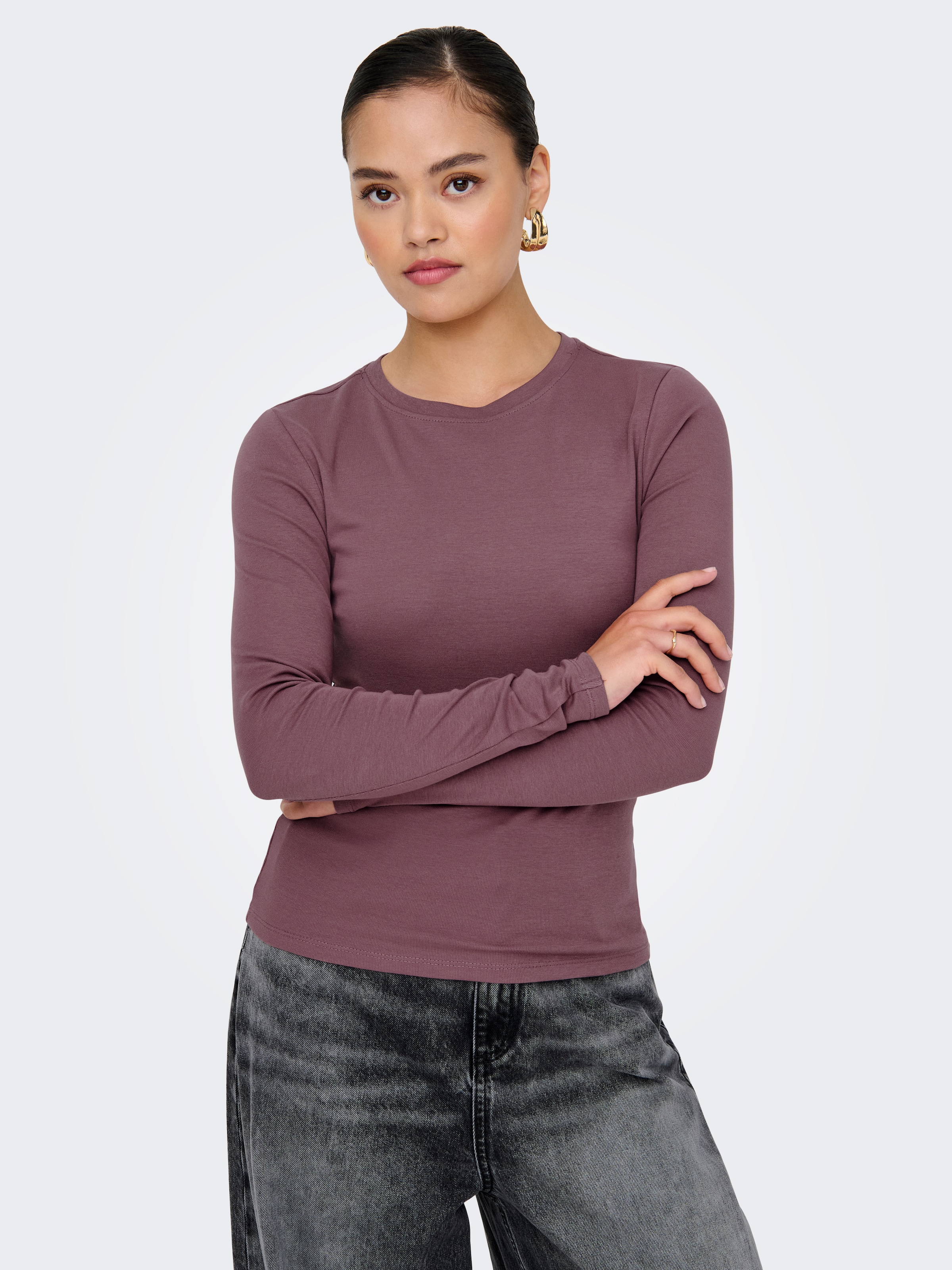 ONLY Langarmshirt "ONLRILEY O-NECK L/S TOP JRS" günstig online kaufen