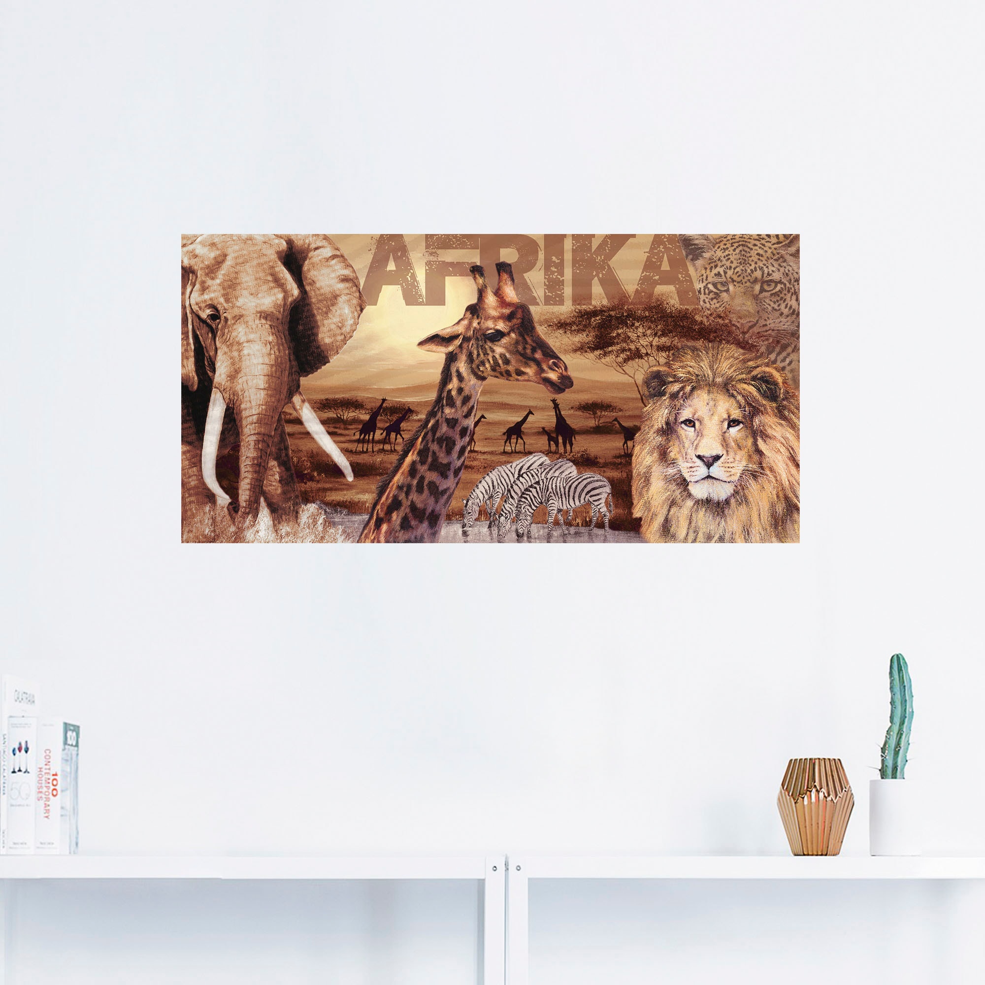 Artland Wandbild »Afrika«, Wildtiere, (1 St.), als Alubild, Outdoorbild, Leinwandbild, Poster, Wandaufkleber