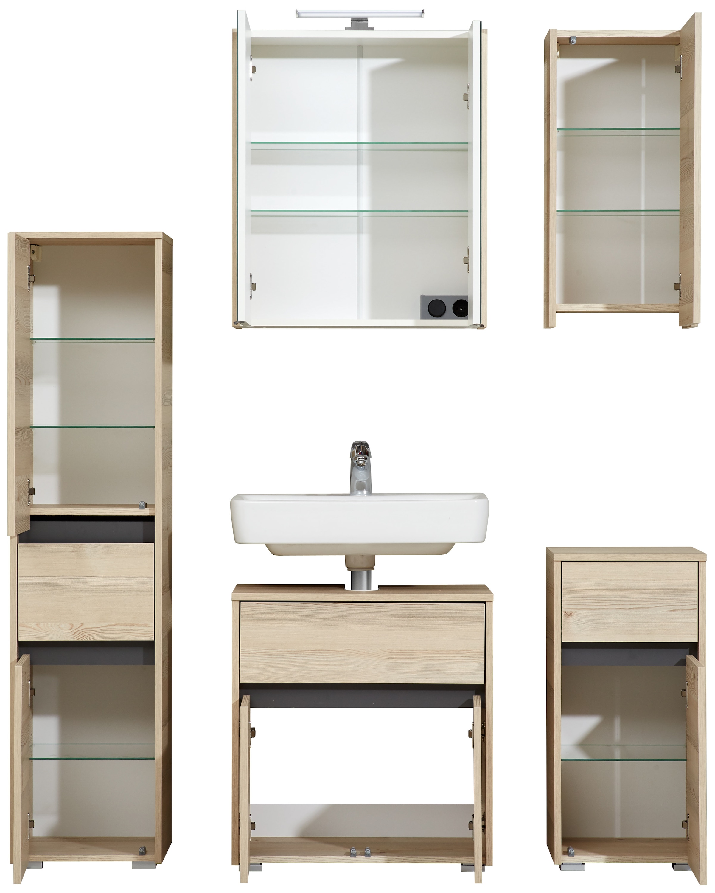 Saphir Badmöbel-Set »Quickset 393«, (Komplett-Set, 5 St.)