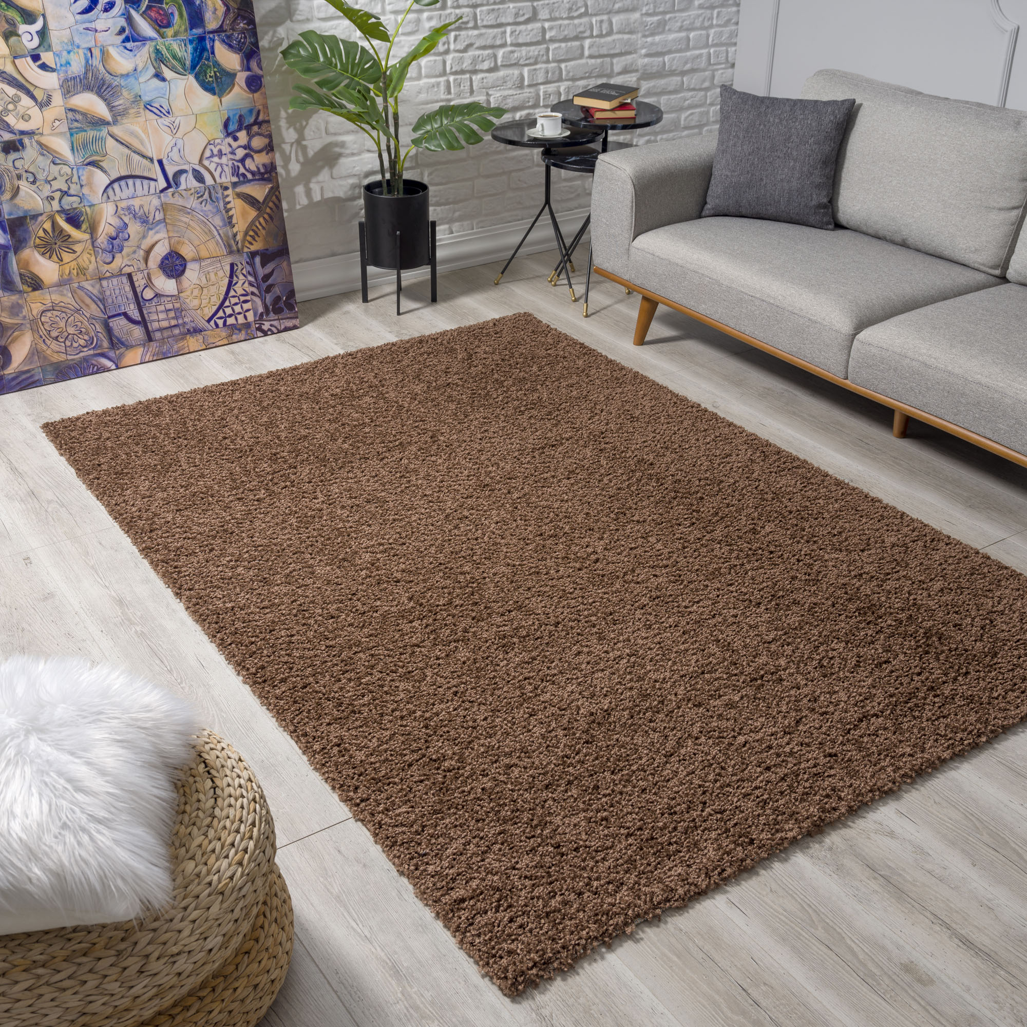 Sanat Hochflor-Teppich "LOCA, auch als Läufer und in Rund" rechteckig 30 mm Höhe Wohnzimmer, Langflor, Shaggy, Schlafzimmer