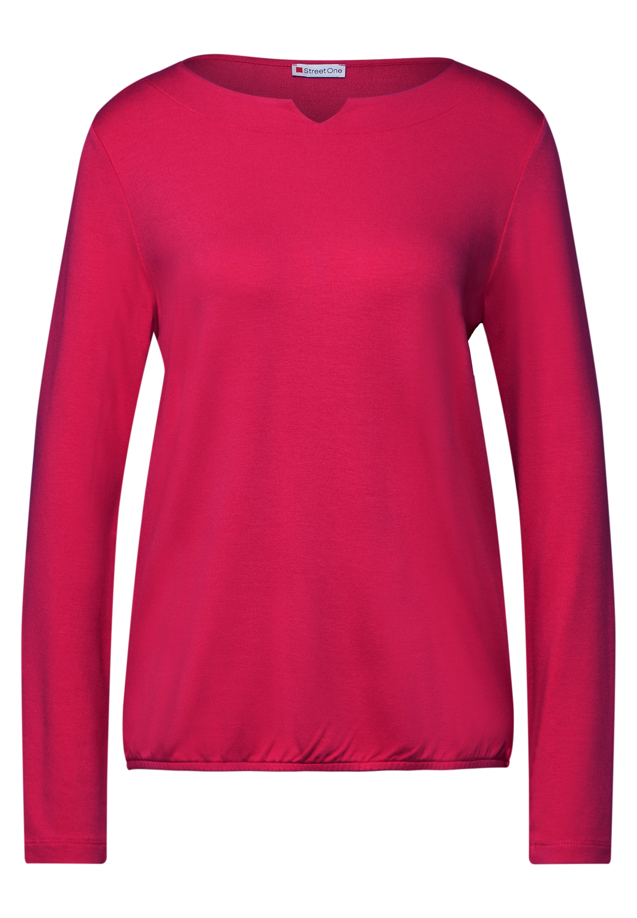 STREET ONE Langarmshirt, mit Elastiksaum