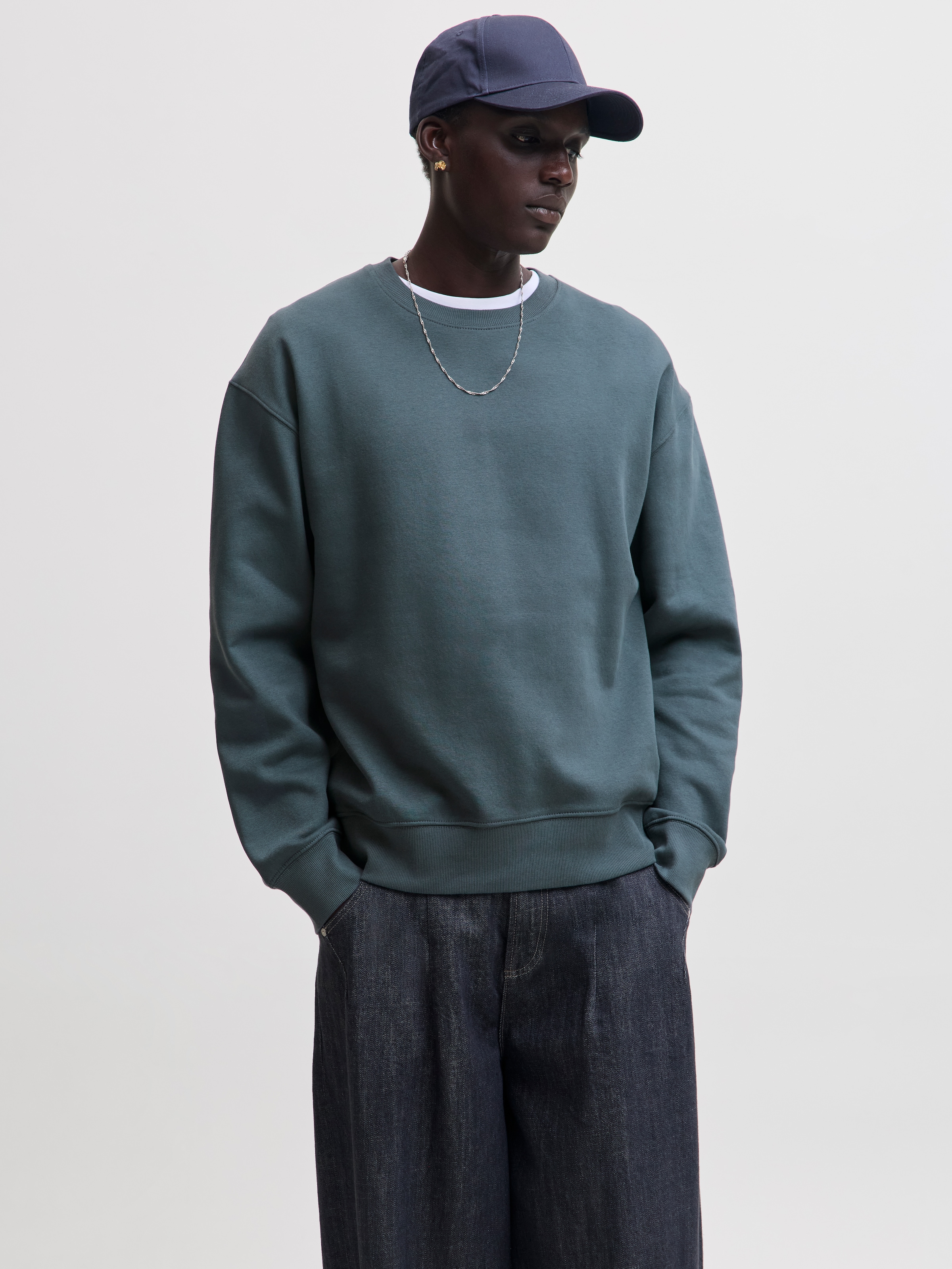 Jack & Jones Sweatshirt "JJEACE SWEAT CREW NECK NOOS", Baumwollmischung, locker geschnitten