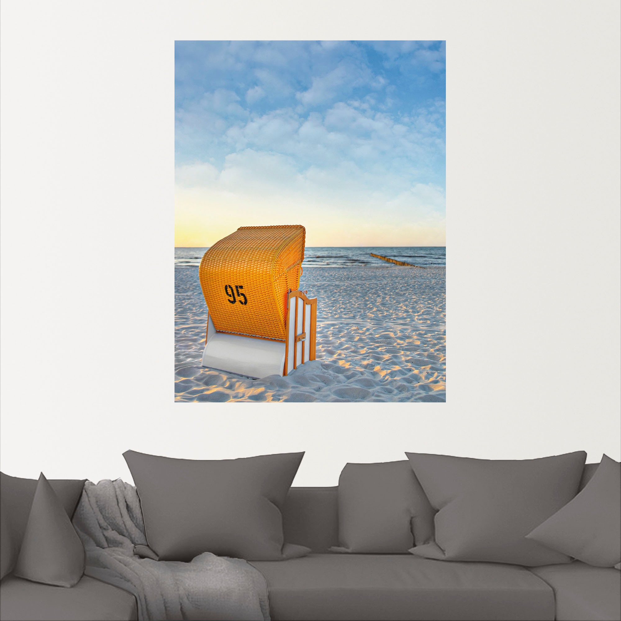 als kaufen in - Artland (1 Strand, oder Wandbild St.), | Wandaufkleber Leinwandbild, Größen Alubild, Poster BAUR versch. »Ostsee7 Strandkorb«,