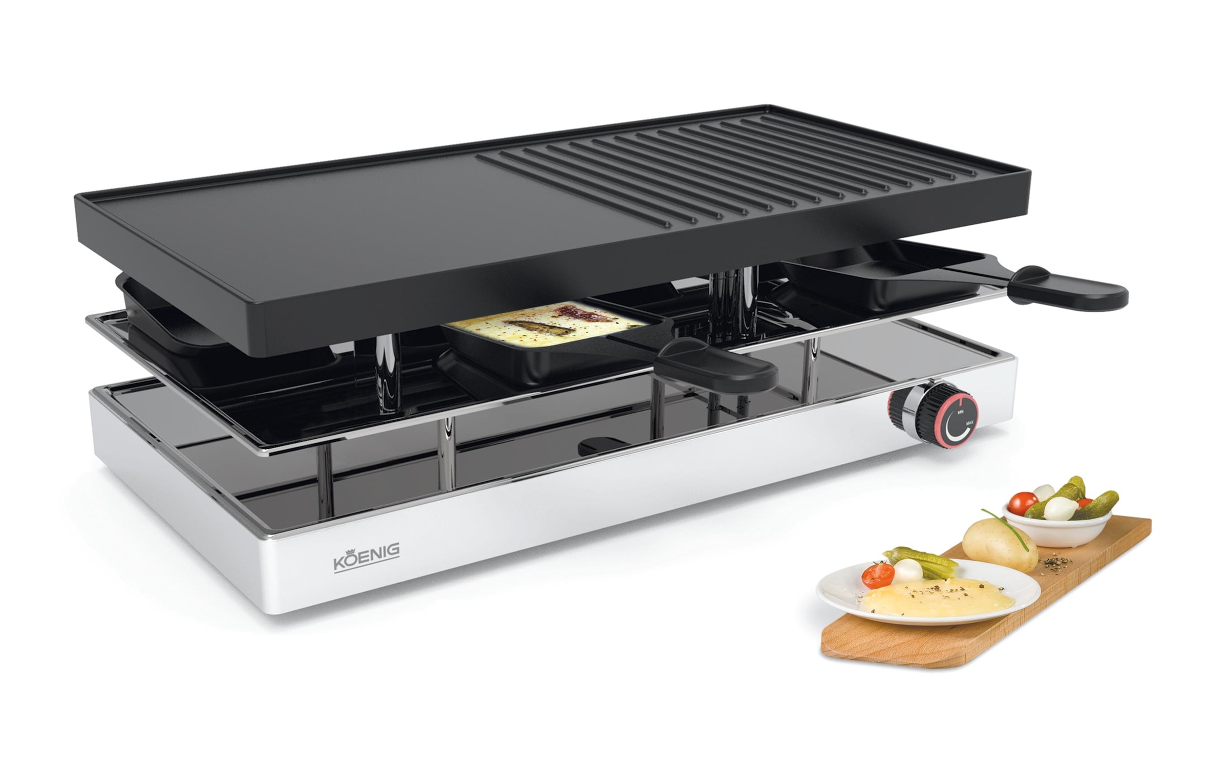 KOENIG Raclette »Elegance 8 Pers« 8 Stk. Raclettepfännchen 1.200 W