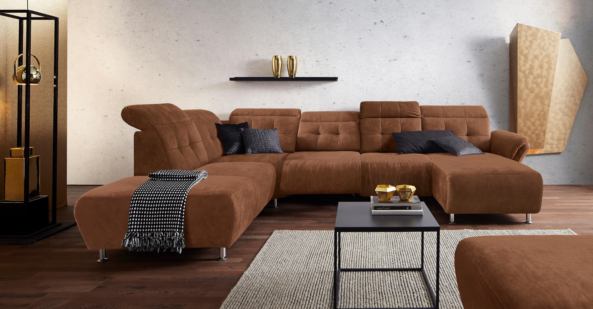 Home affaire Wohnlandschaft "Manhattan U-Form" 2 Sitze mit elektrischer Rel günstig online kaufen