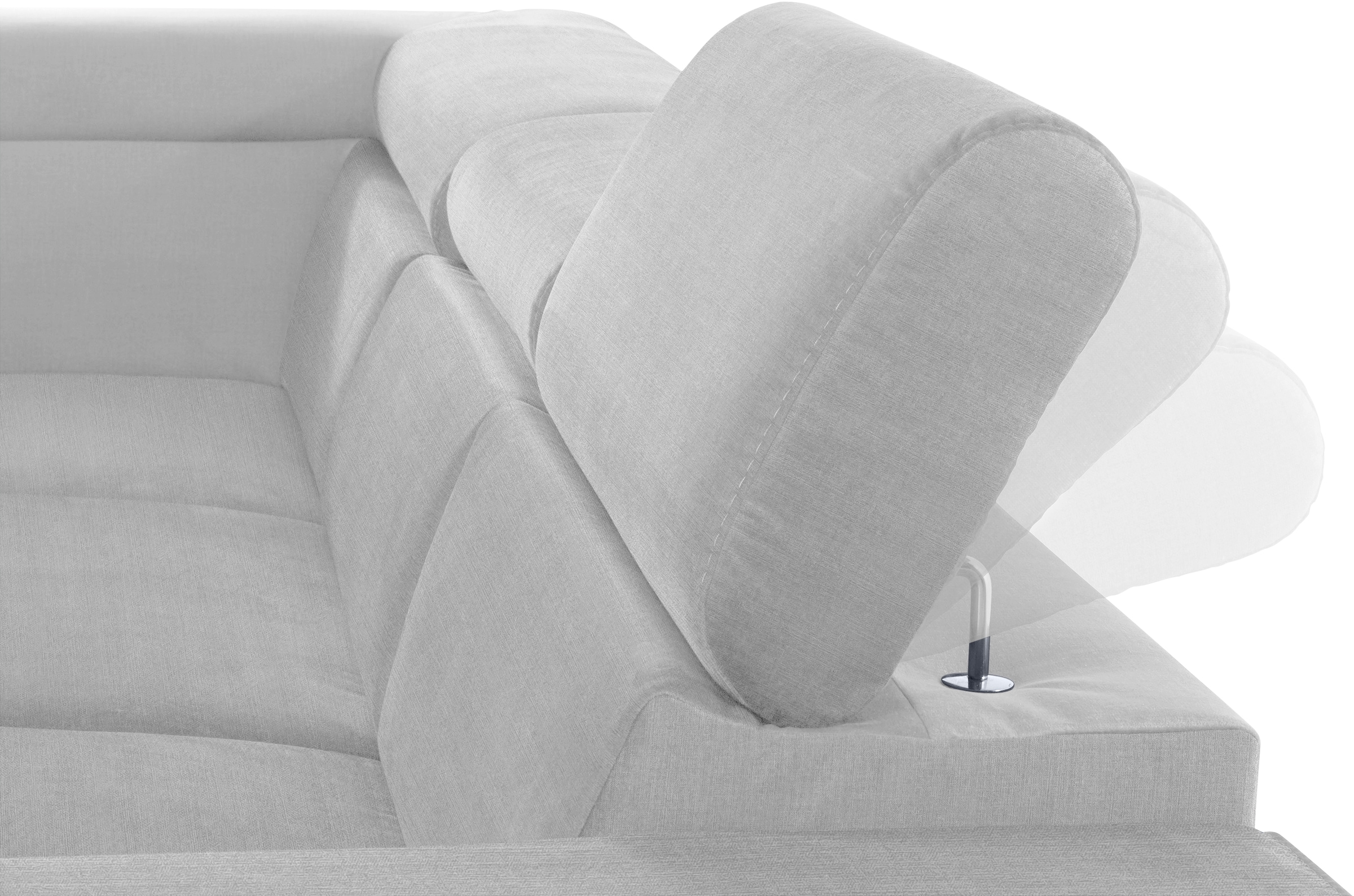COTTA Ecksofa »Morven L-Form mit Kopfteilverstellung«, wahlweise mit Bettfunktion, Bettkasten & Wireless-Charger
