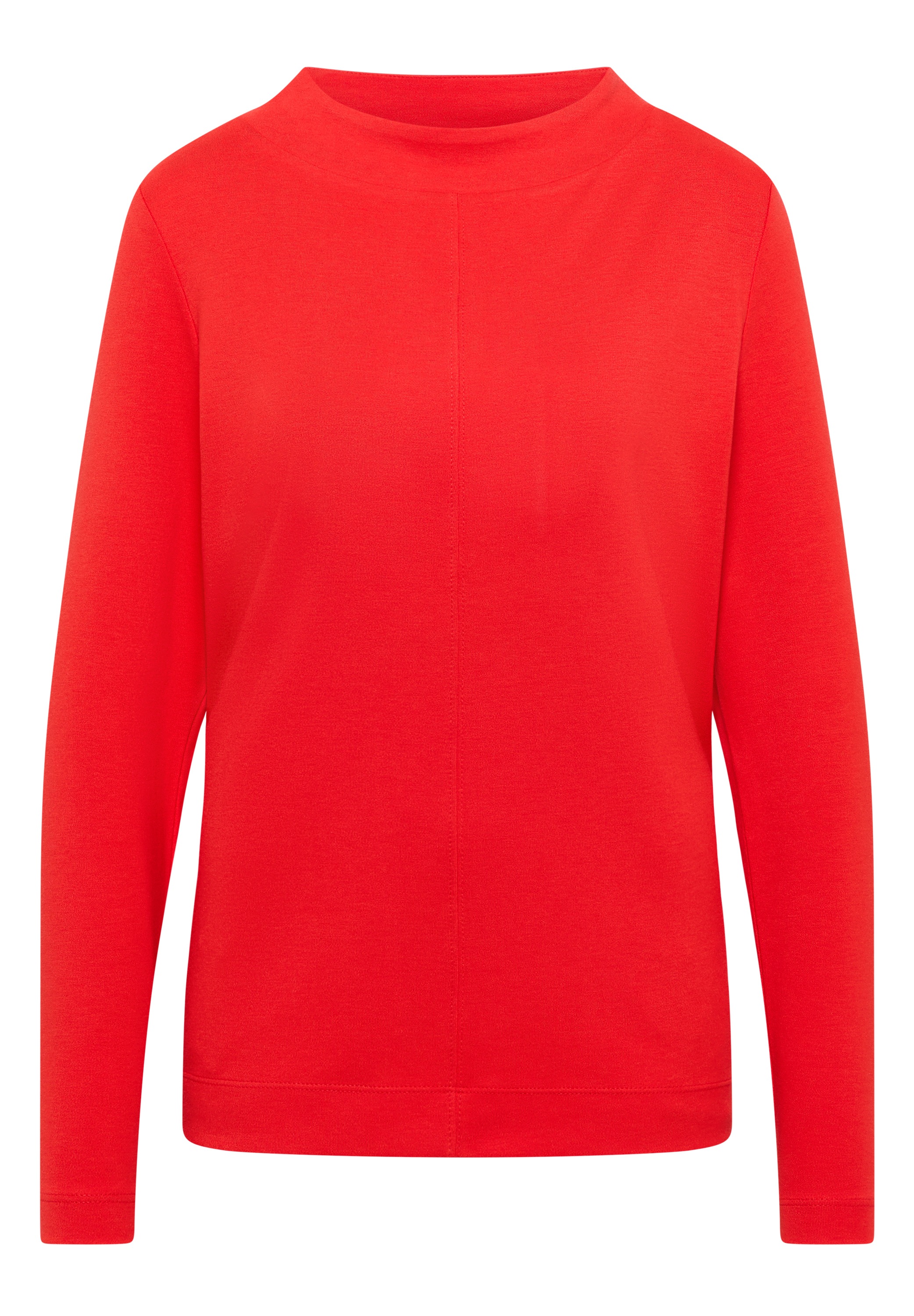 Langarmshirt CECIL, Damen, Gr. S (38), pumkin orange, Web, 50% Baumwolle, 50% Modal, unifarben, comfort fit normal, hoch geschlossener Ausschnitt, Bündchen, Shirts Langarmshirt, in Unifarbe 3