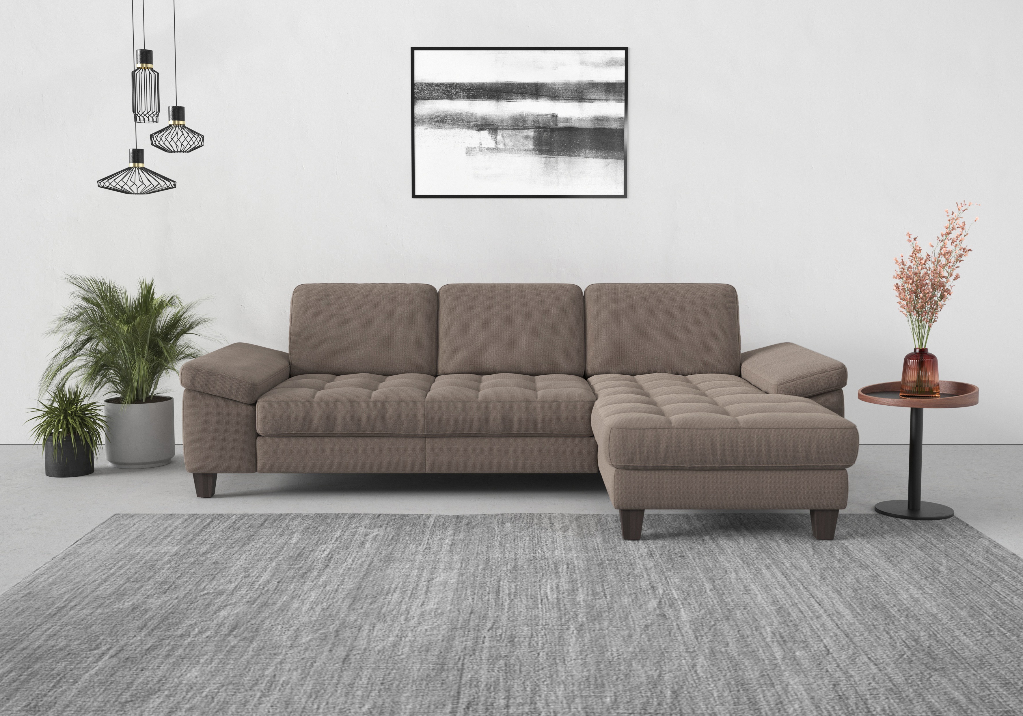 sit&more Ecksofa "Westham L-Form" Recamiere, mit oder ohne Schlaffunktion, Bettkasten, Füße wengefarben