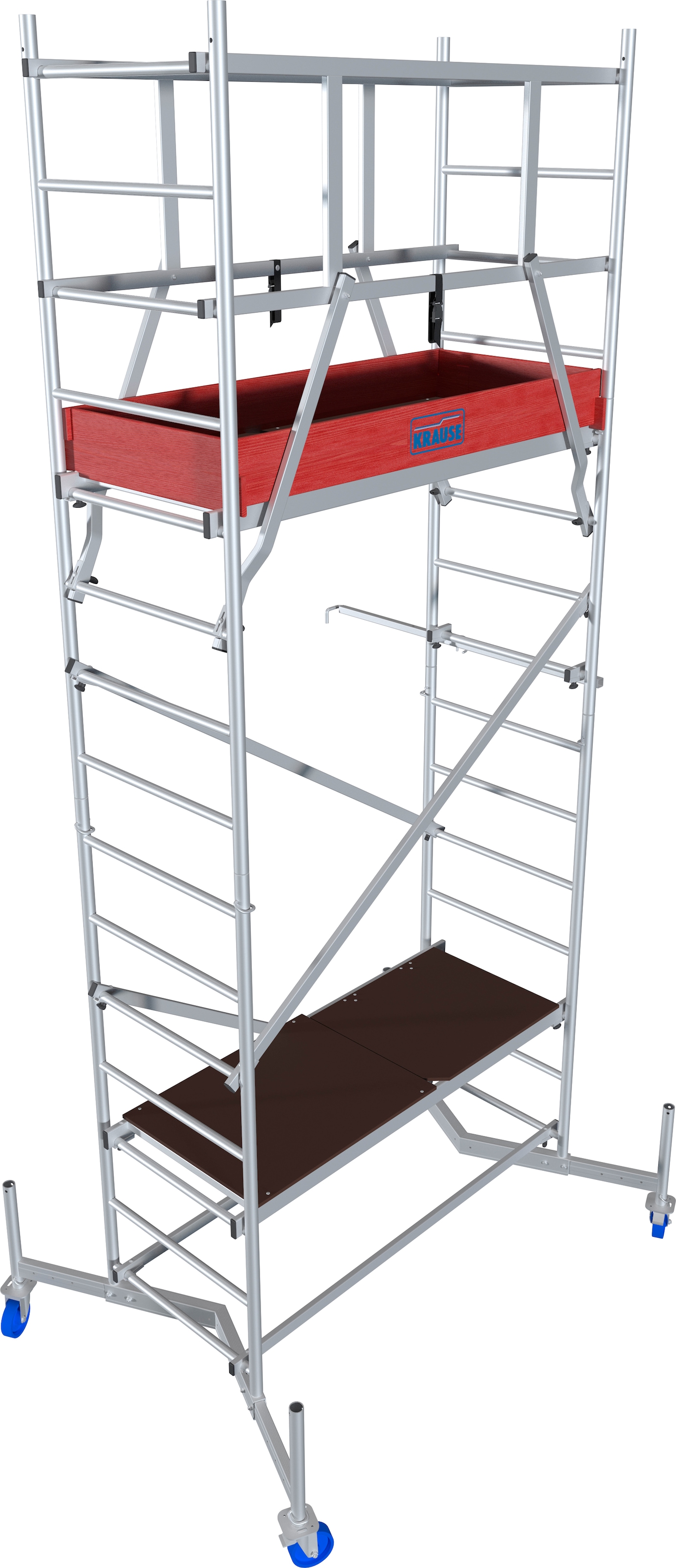 KRAUSE Arbeitsgerüst "ClimTec System", Komplettgerüst, inkl. 1 Aufstockung und Fahrrollensatz 125 mm