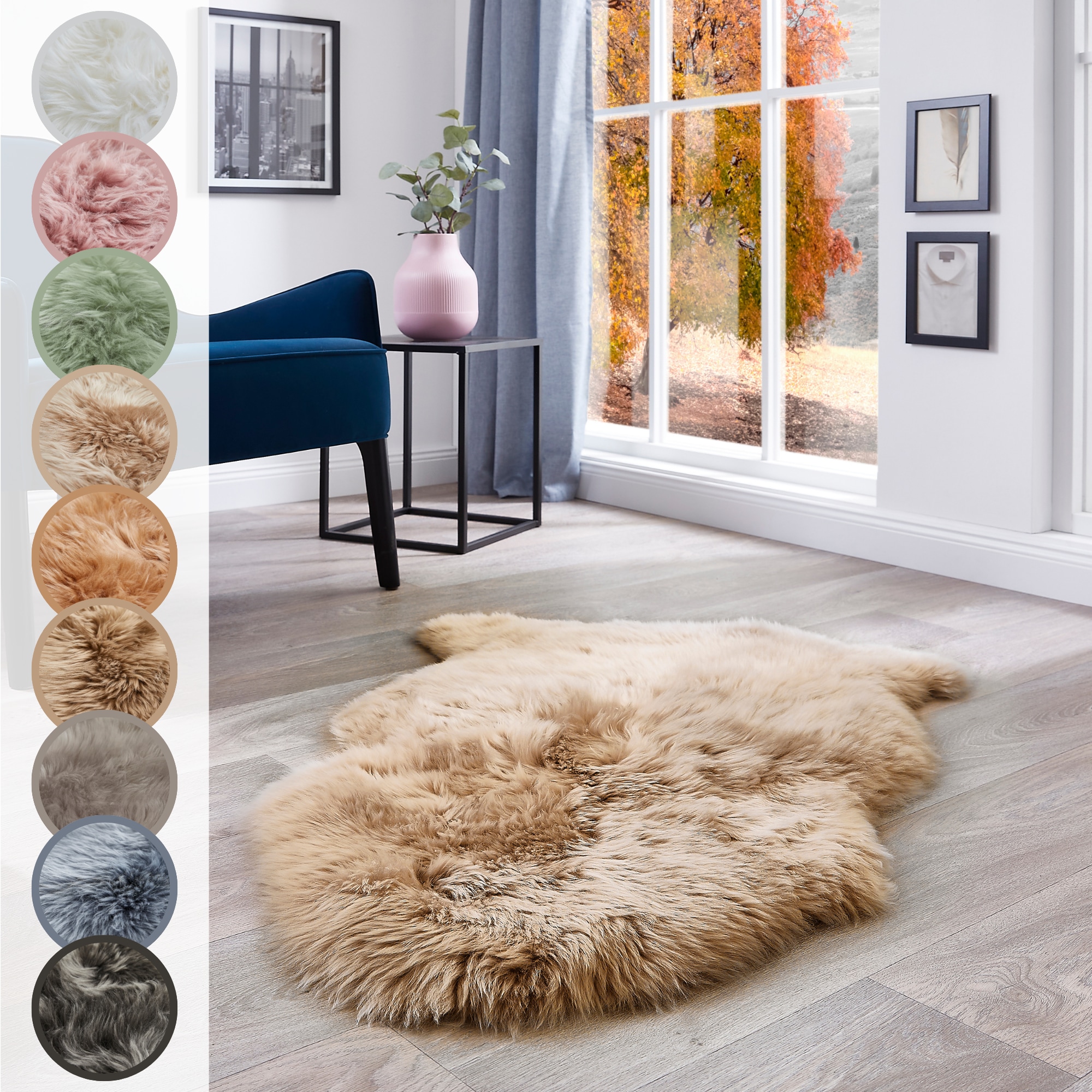 LUXOR living Fellteppich "Schaffell Namika" fellförmig 50 mm Höhe echtes Lammfell, weich & flauschig, große Farbauswahl, in 2 Größen