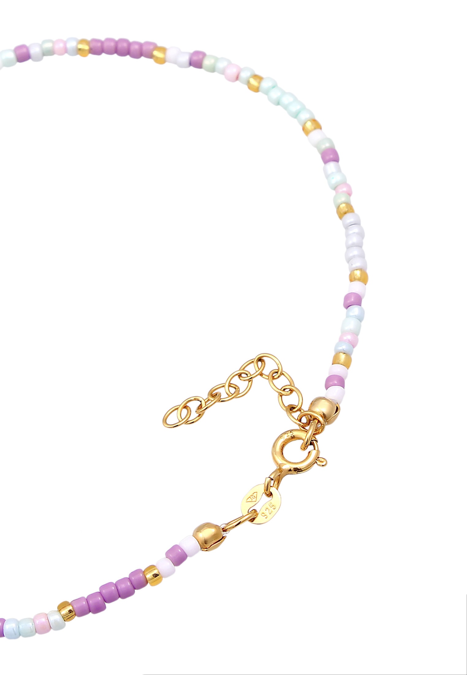Es fühlt sich luxuriös an! Elli Fußkette »Herz Style Beads bestellen Silber BAUR Sommer | Glas 925 für vergoldet«