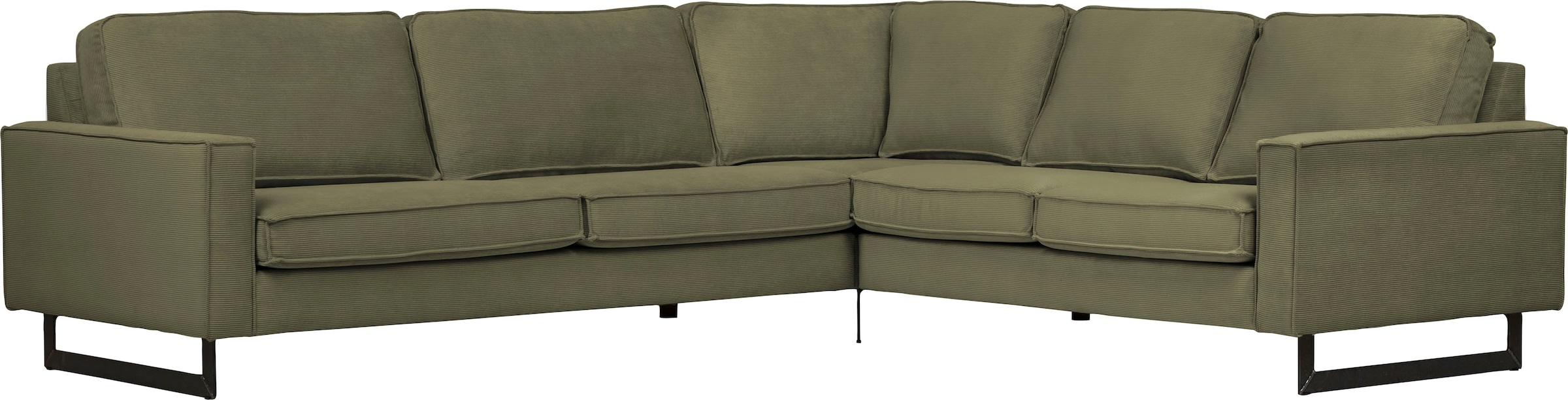 Places of Style Ecksofa »Pinto, 250/290 cm, langer Schenkel, XXL, Ottomane«, Cord, Feincord, Luxus-Microfaser Leder und Chenille