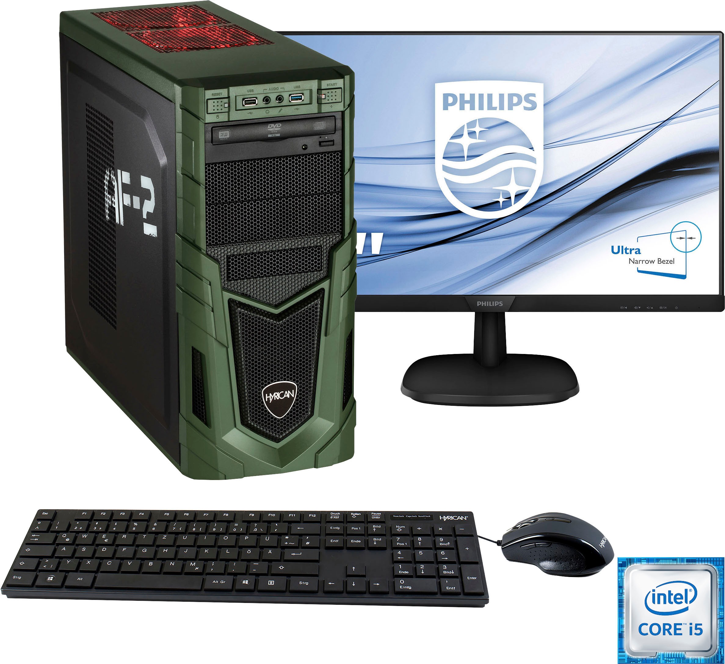 Hyrican Military Gaming 6480 Philips 243v7q Pc Komplettsystem Intel Core I5 Geforce Baur