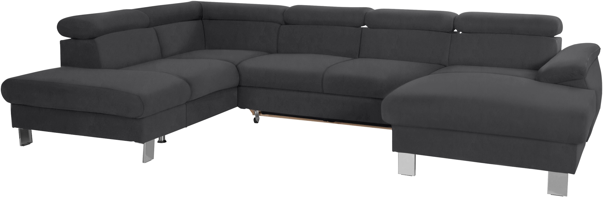 COTTA Wohnlandschaft "Komaris U-Form, B: 320 cm" mit Kopfteilverstellung, optional Schlaffunktion, Bettkasten & Licht