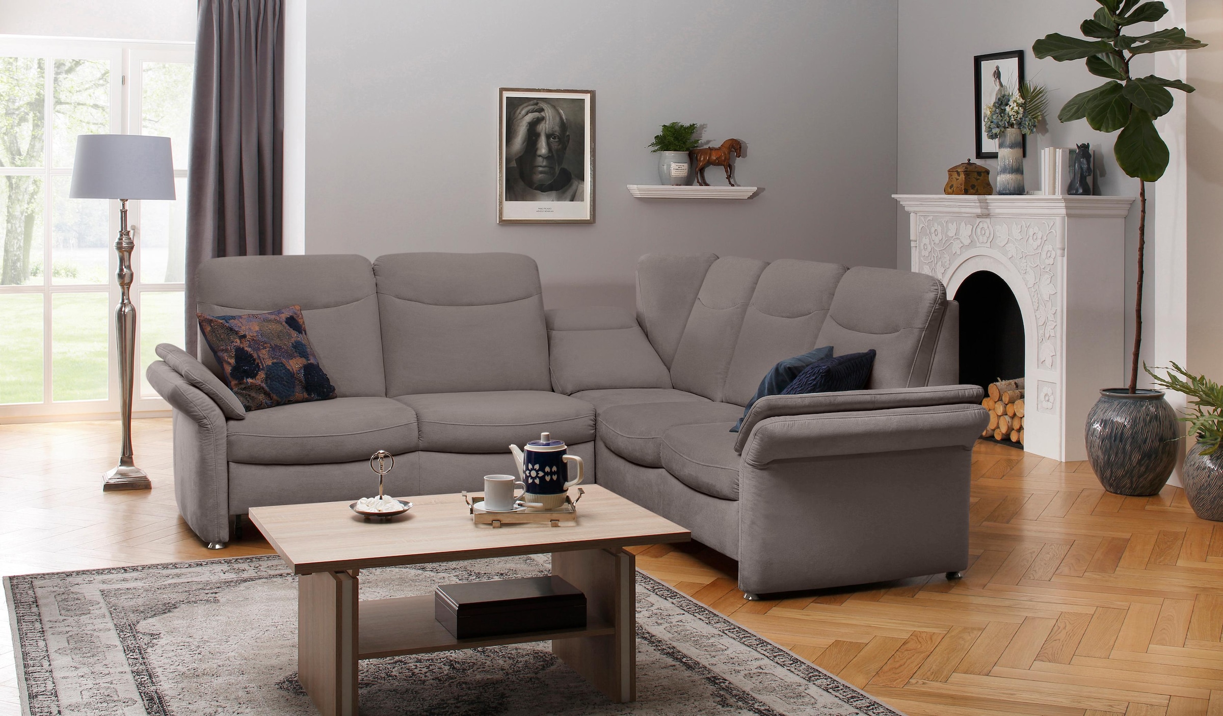 Home affaire Ecksofa »Tahoma L-Form«, mit Armlehnfunktion, wahlweise Bettfunktion, Schublade, Relaxfunktion