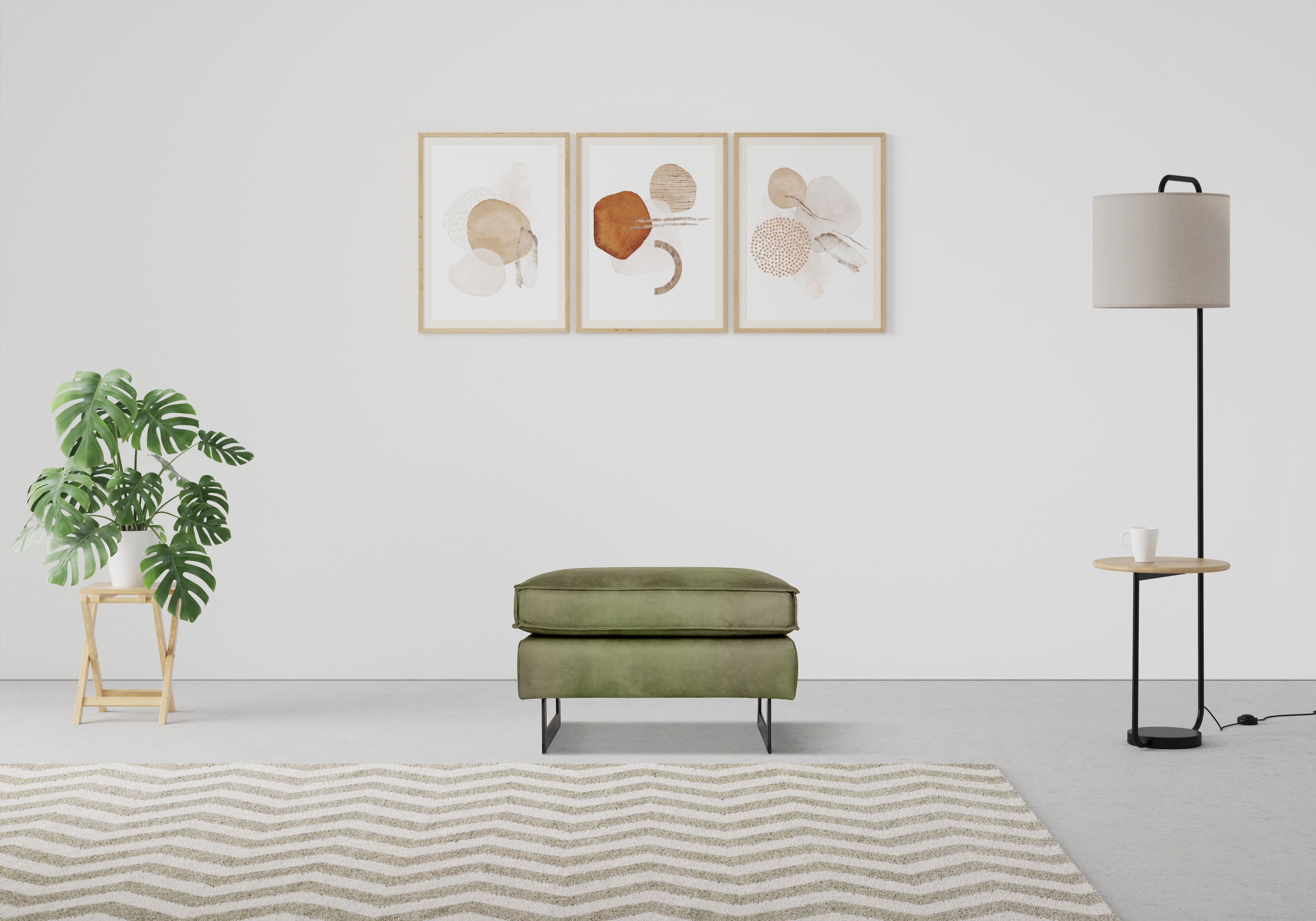 Thumbnail - Places of Style Hocker "Pinto", mit Keder, Metallfüßen und auch in Cord Bezug erhältlich