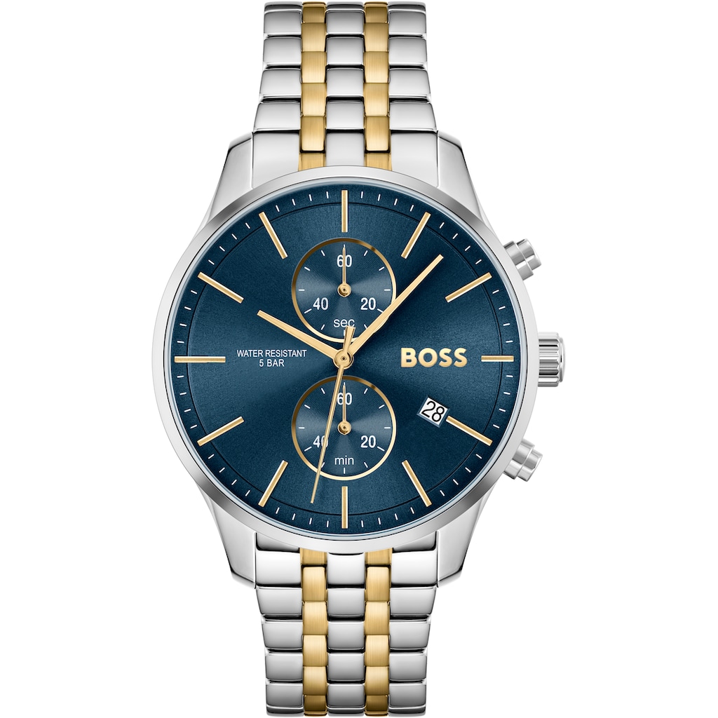 BOSS Chronograph »ASSOCIATE, 1513976«, Quarzuhr, Herrenuhr, Armbanduhr, Stoppfunktion, Datum