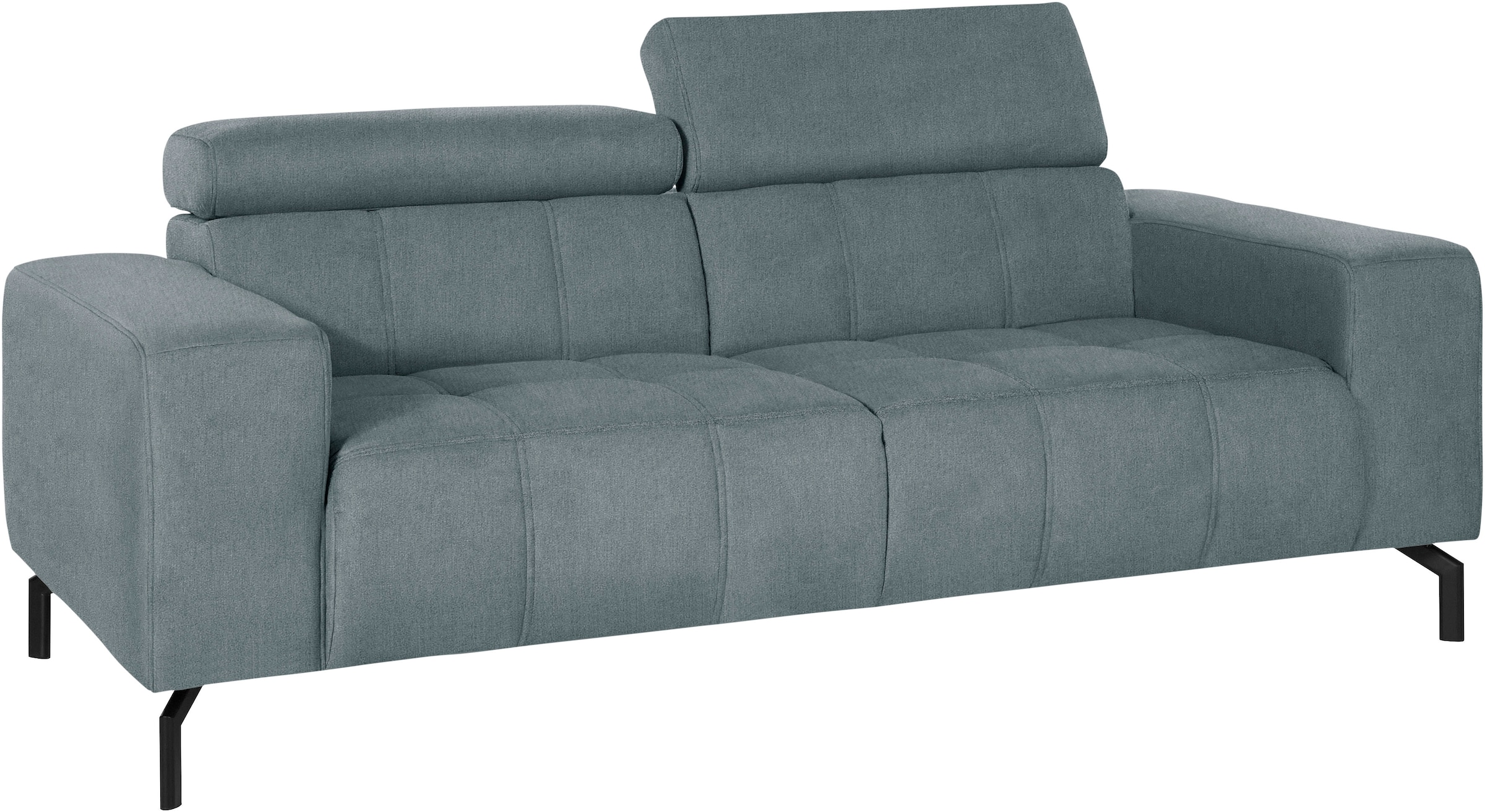 DOMO collection 2-Sitzer »Cunelli zeitlos und elegant, moderne Sitznähte als Designelement,«, wahlweise mit 6-fach verstellbaren Kopfteilen, fester Sitzkomfort