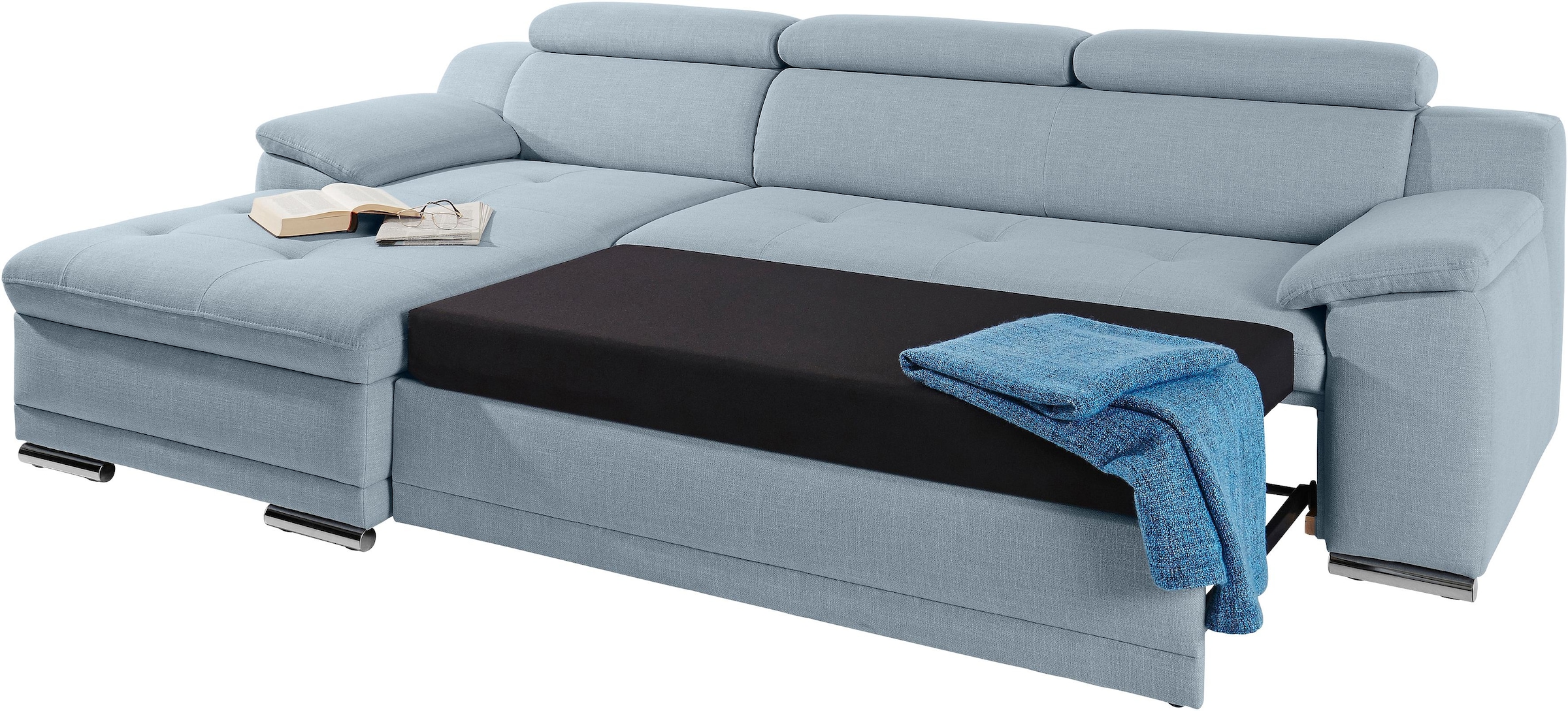 sit&more Ecksofa »Top Andiamo L-Form«, wahlweise mit Bettfunktion, inklusive Kopfteilverstellung